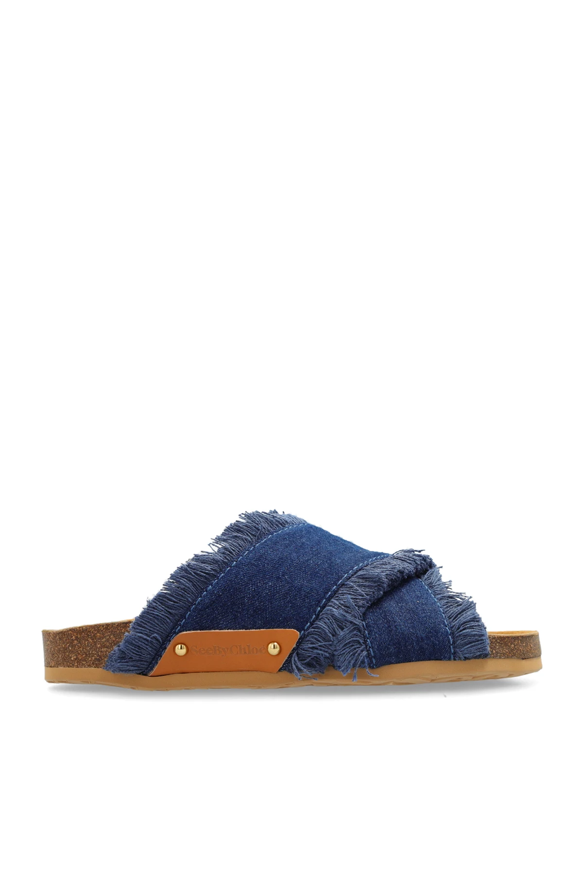 ‘Prue’ denim slides