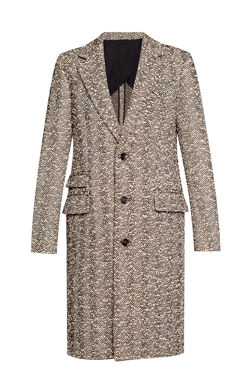 Coat with herringbone pattern