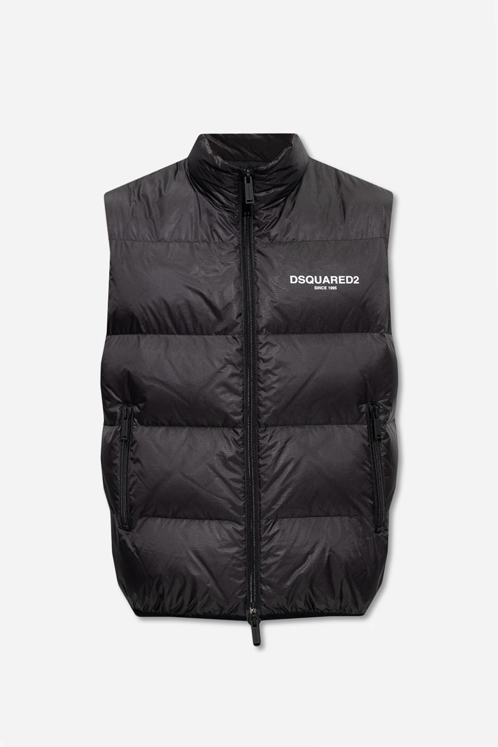 Down vest with logo