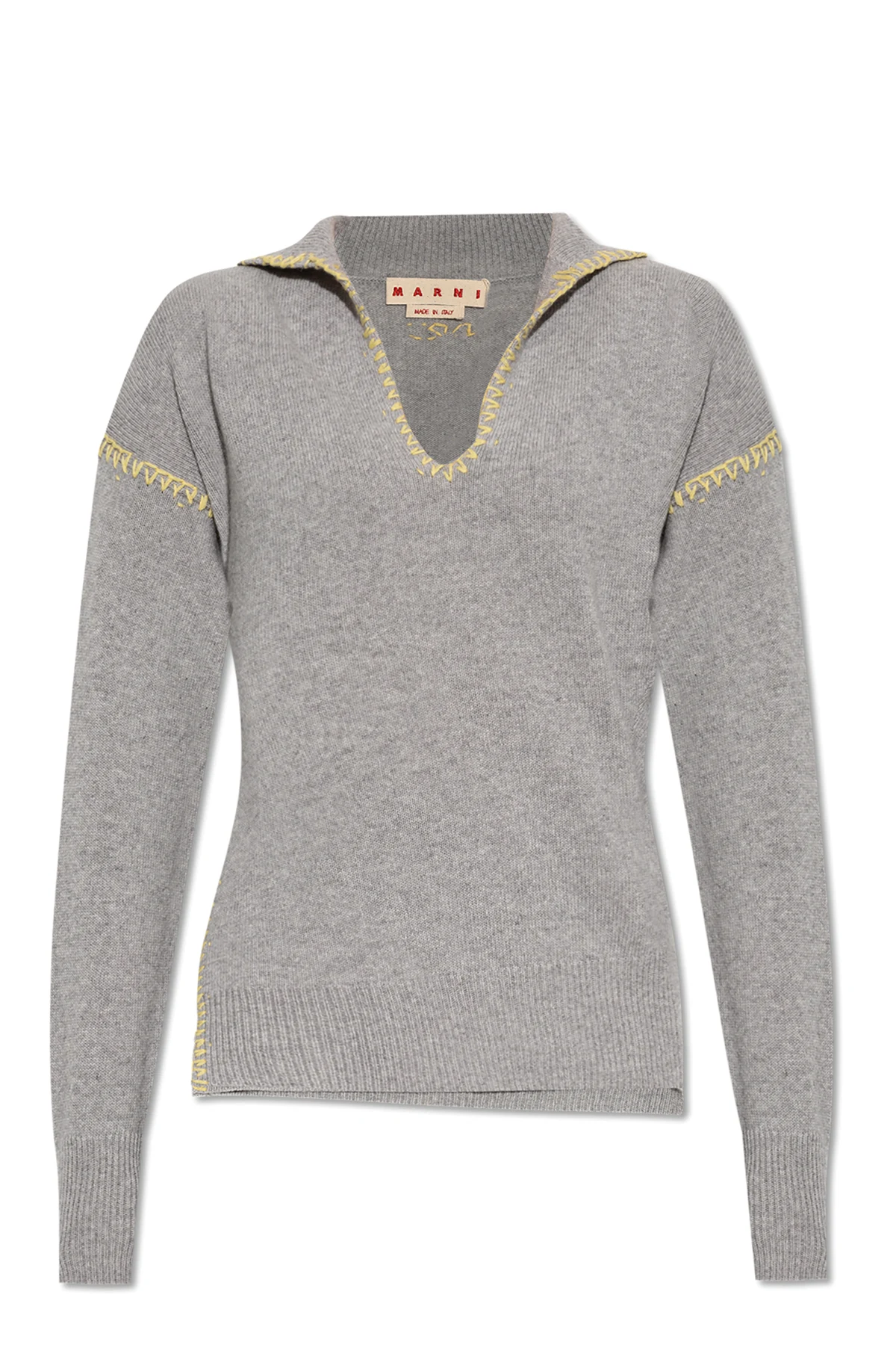 Sweter z dekoracyjnymi przeszyciami
