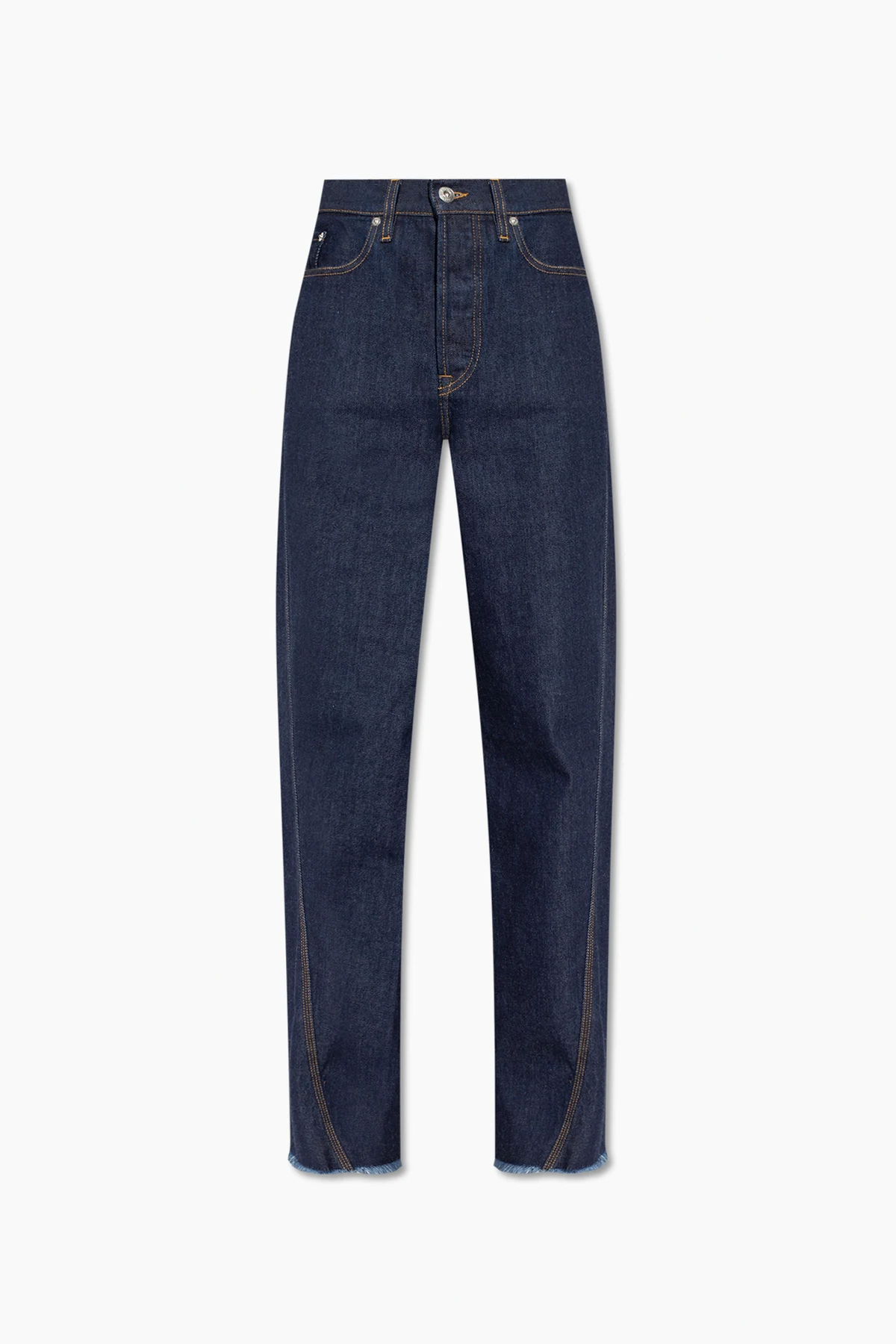 Jeansy ze skręconymi szwami