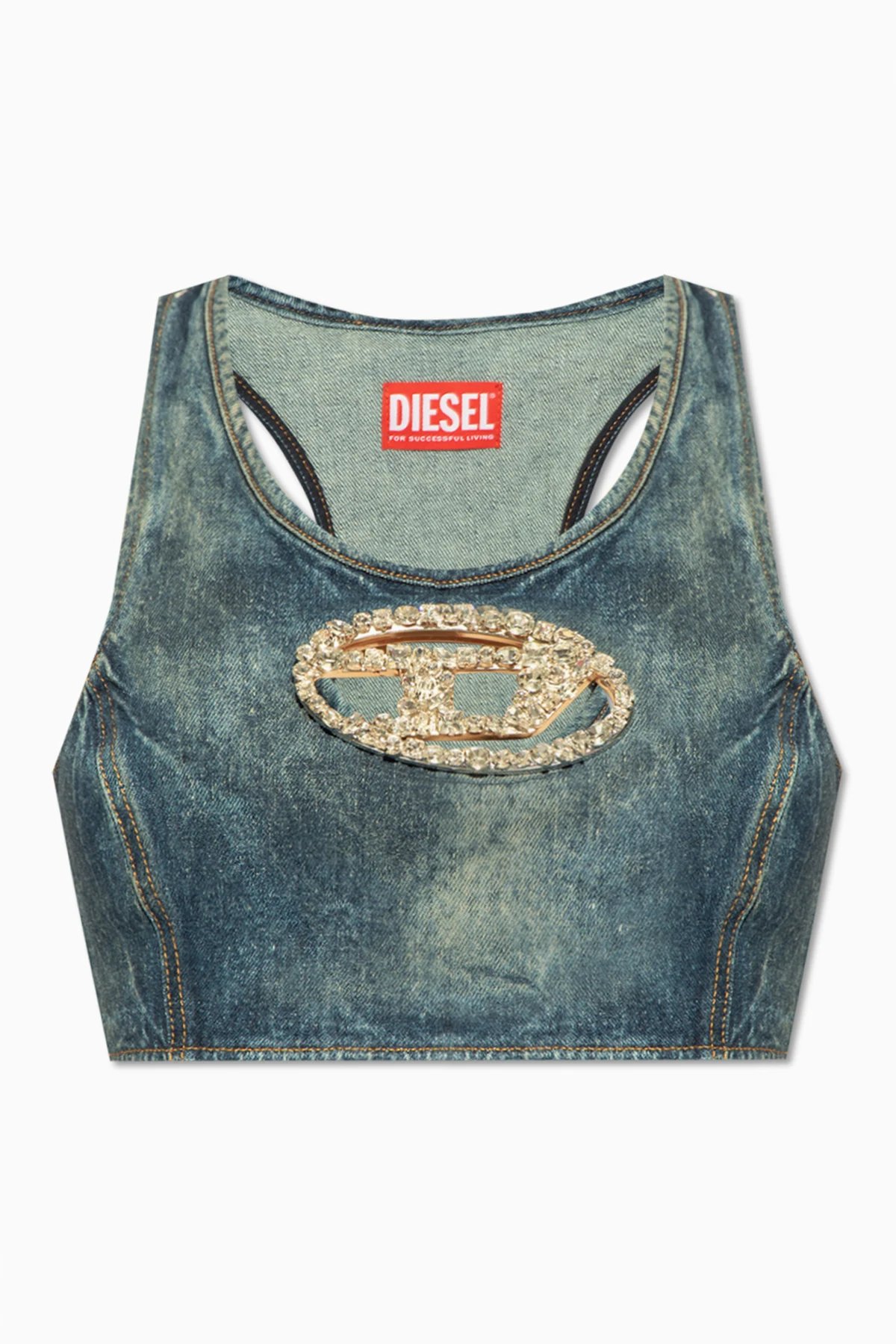 ’DE-TOP-FSE’ cropped denim top