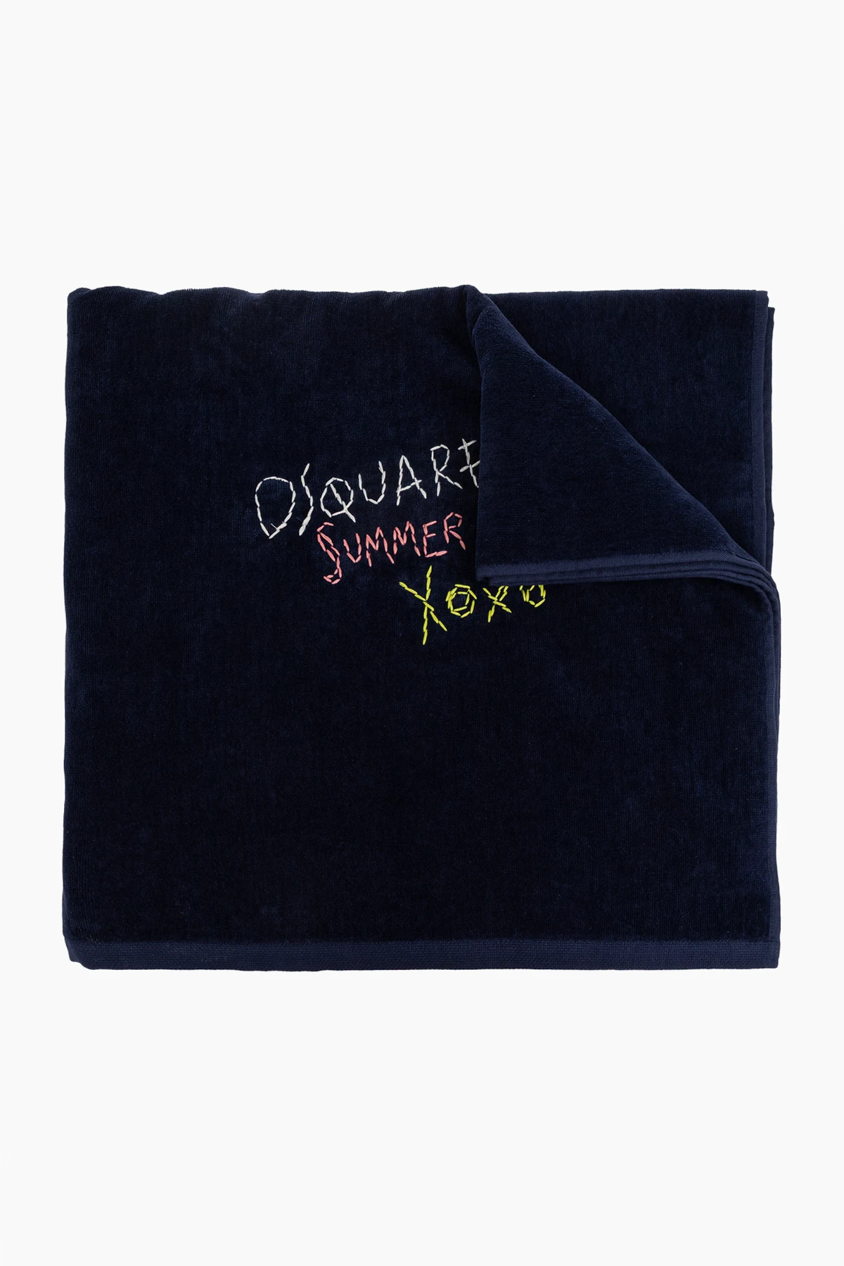 GRANATOWY Ręcznik z logo kapsuła 'Summer Lovers'