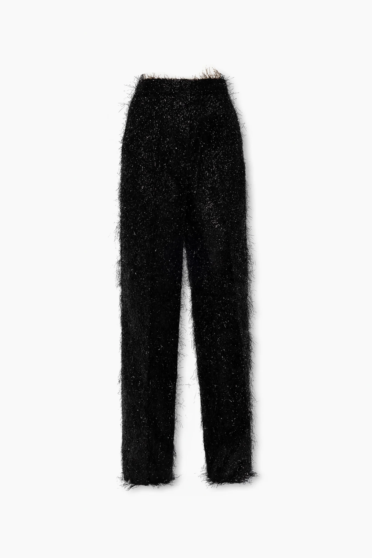 Trousers with glistening fringes