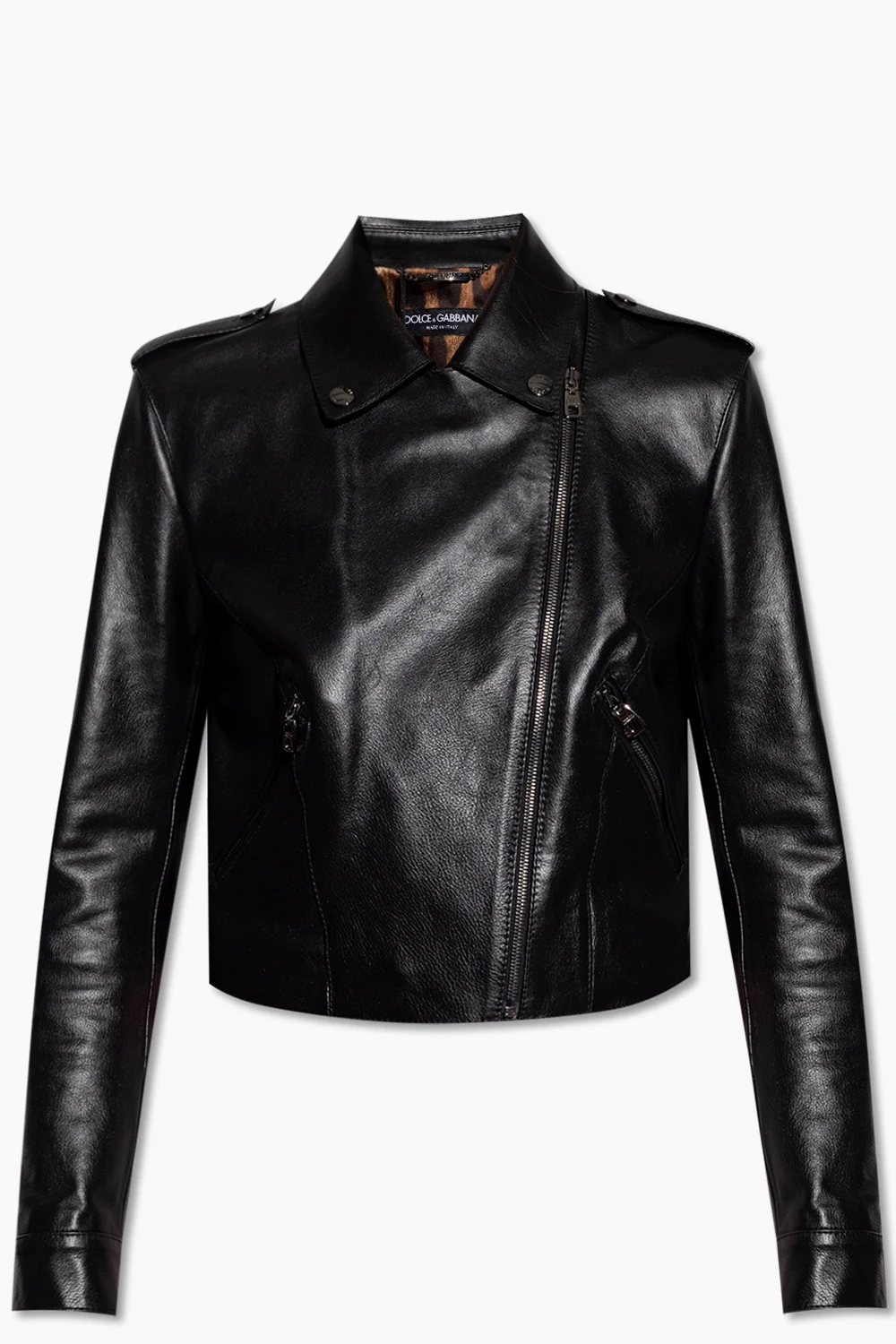 Leather biker jacket