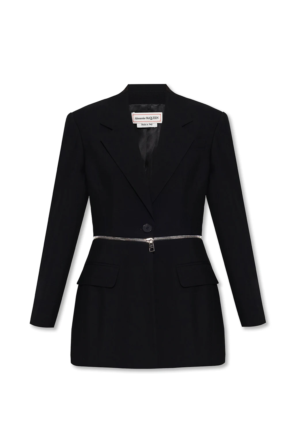 Wool blazer with zip