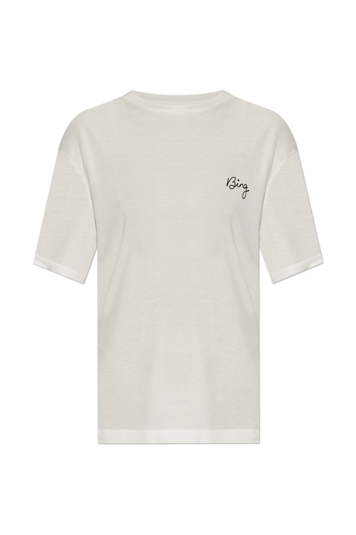 Prążkowany t-shirt z logo