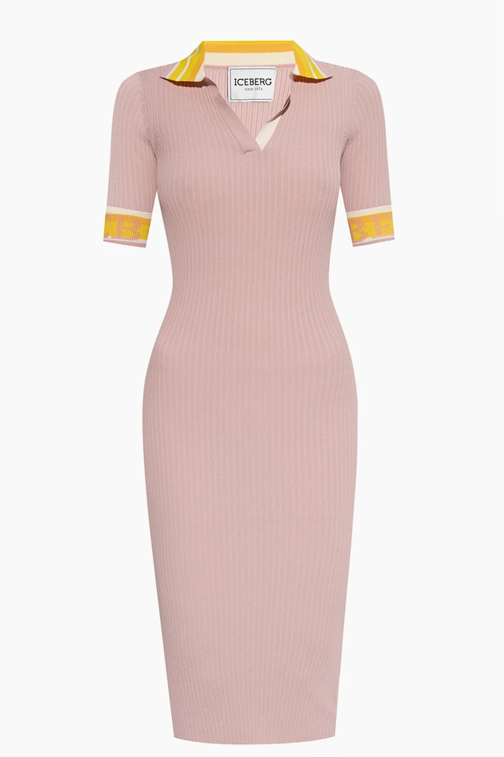 Ribbed dress with collar