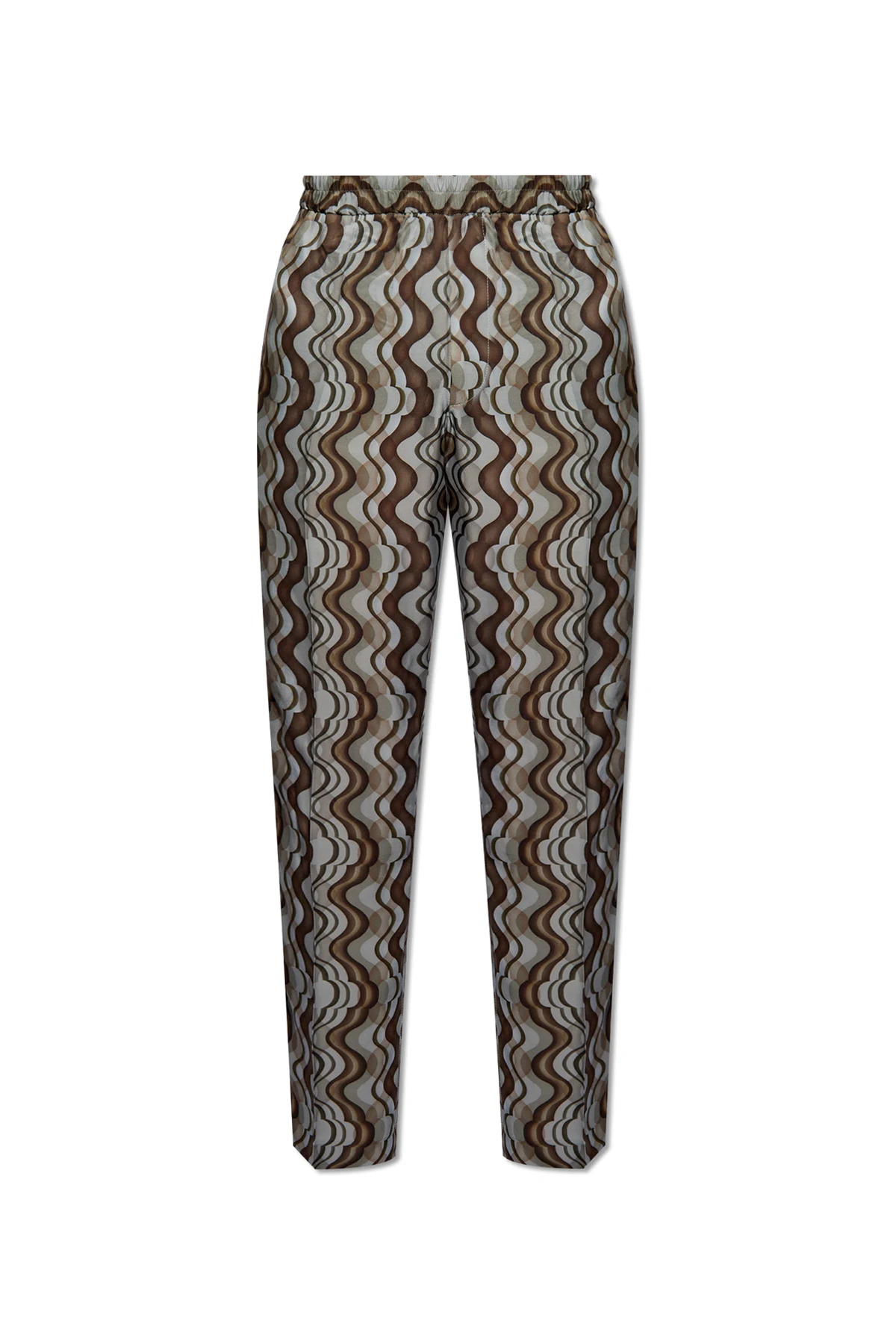 Patterned pleat-front trousers