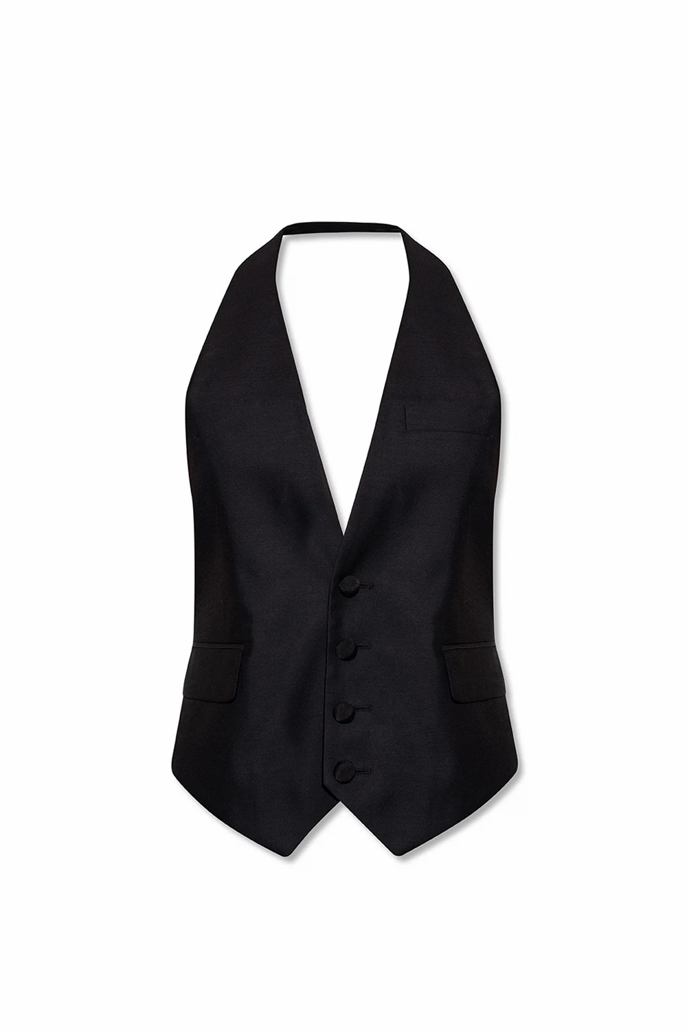 Vest with denuded back
