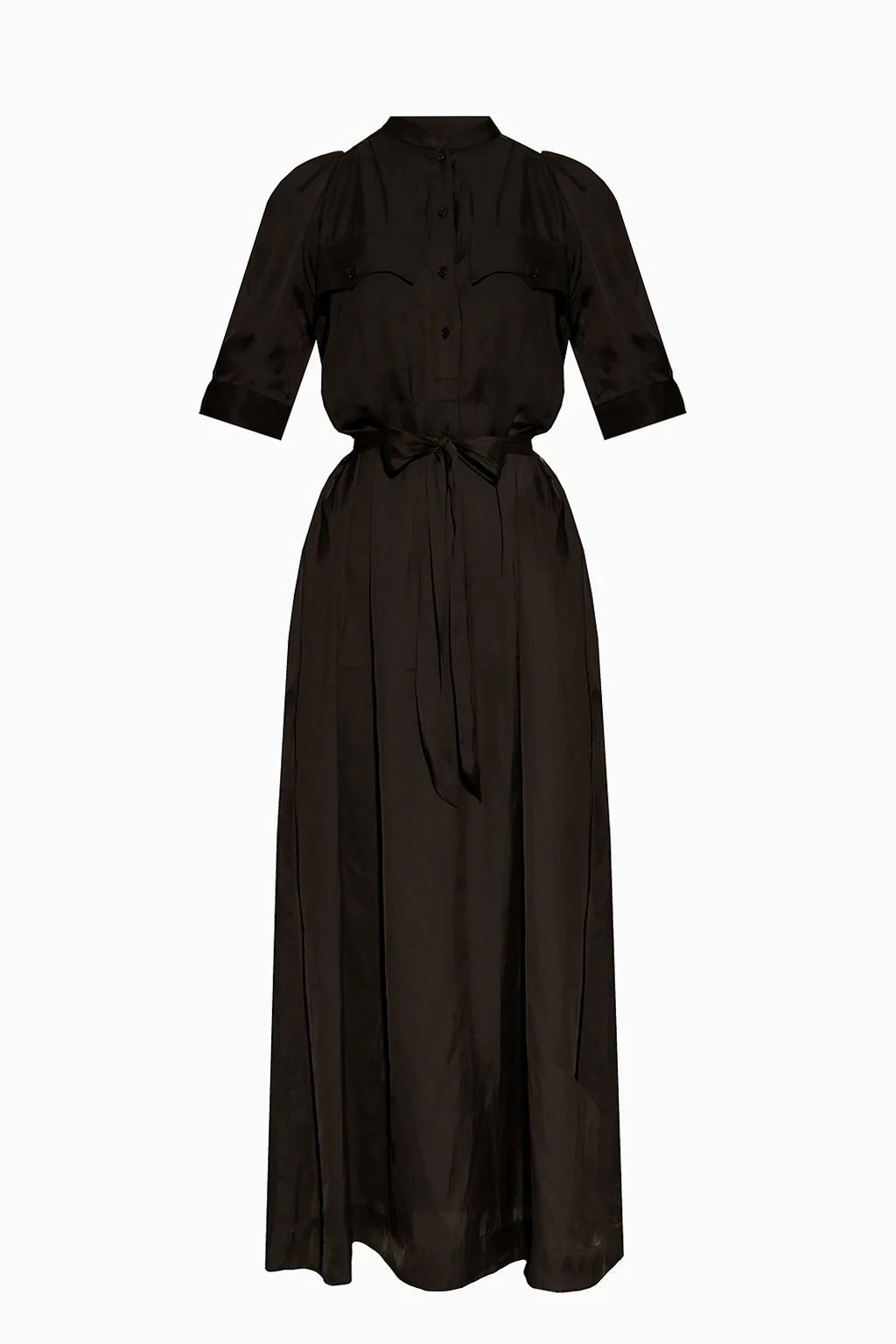 Dress with band collar