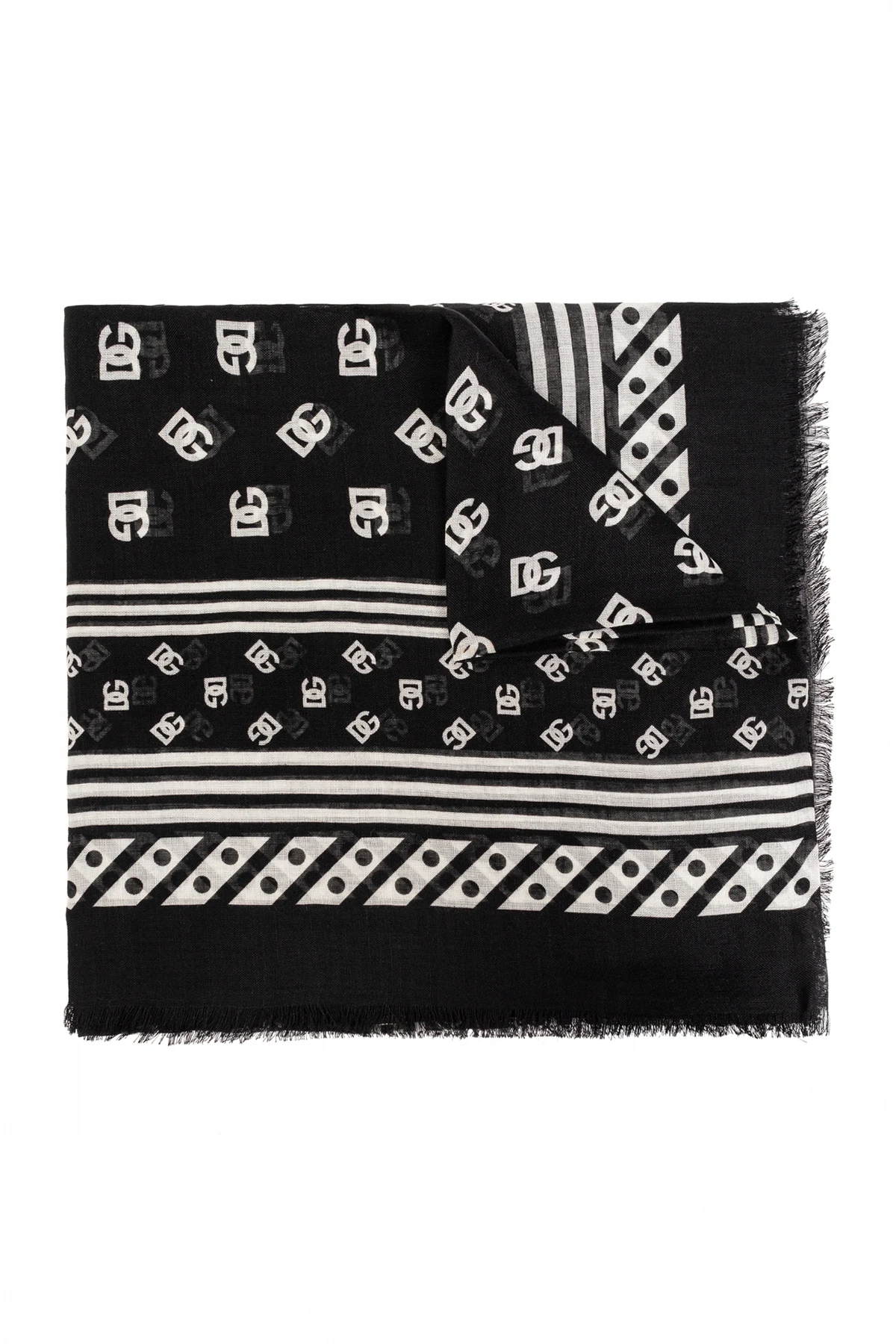 BLACK Scarf with logo