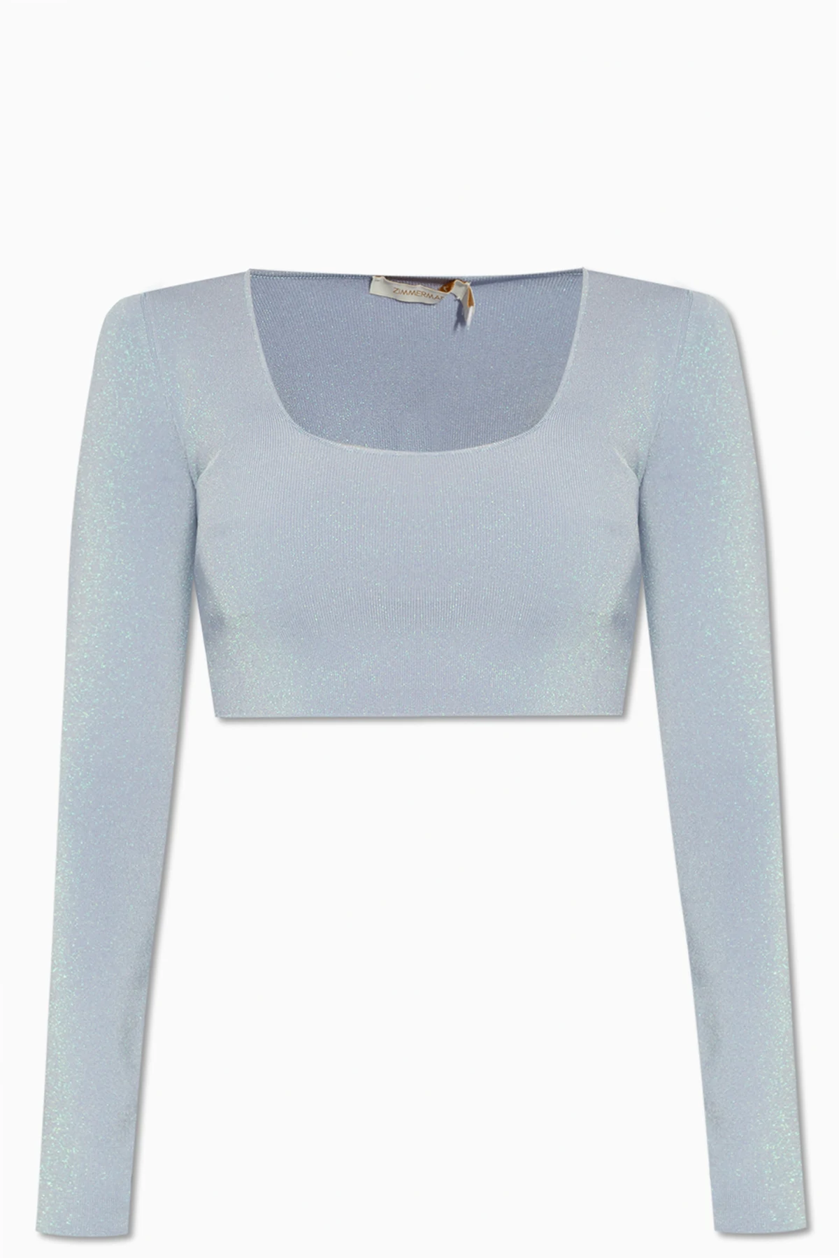 Krótki top z lureksową nicią