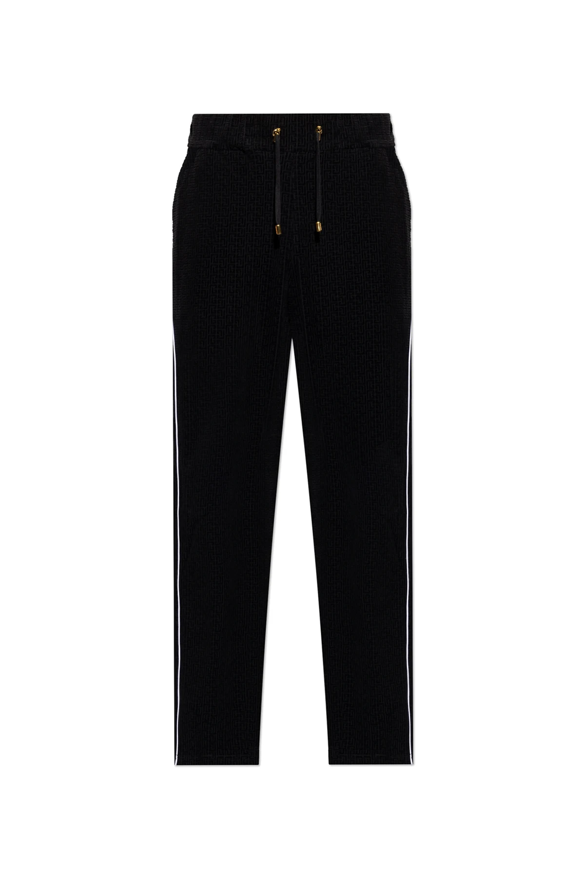 BLACK Pants with monogram in velvet finish