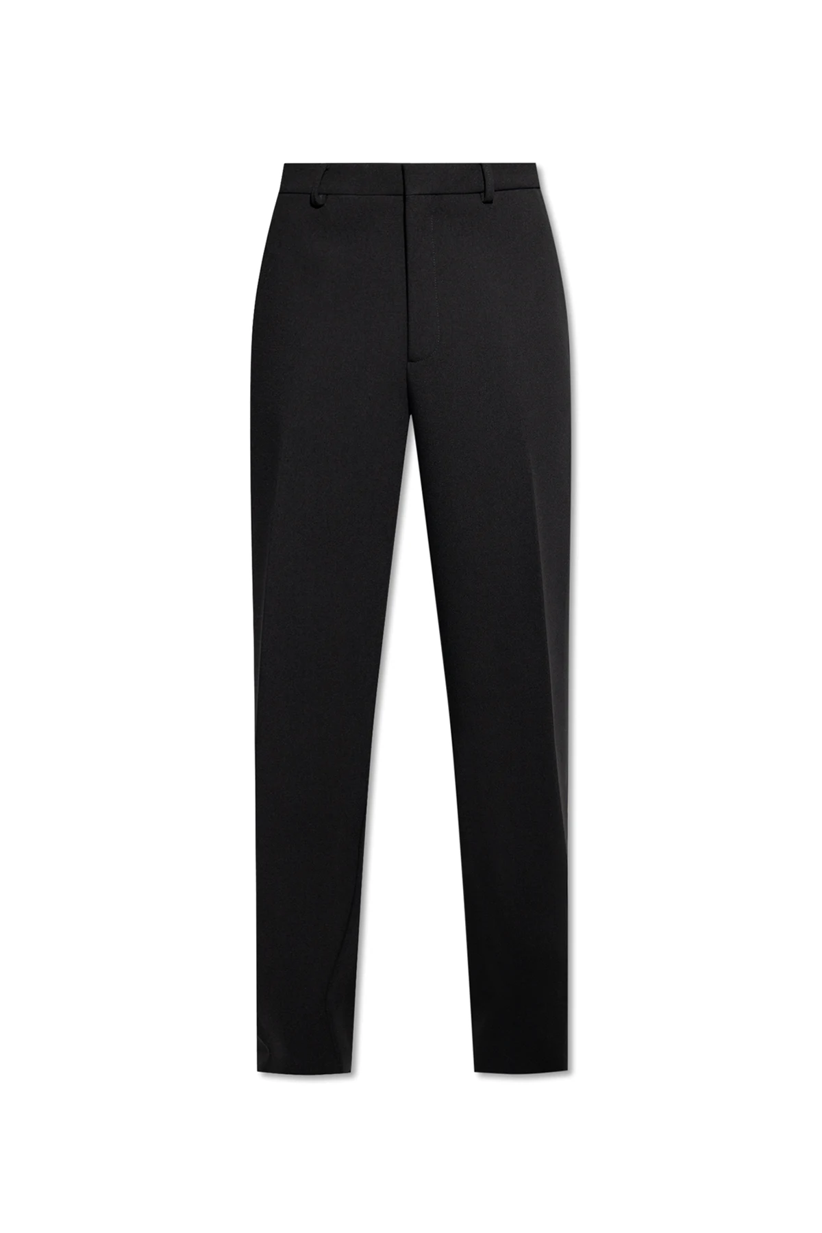 Wool pleat-front trousers