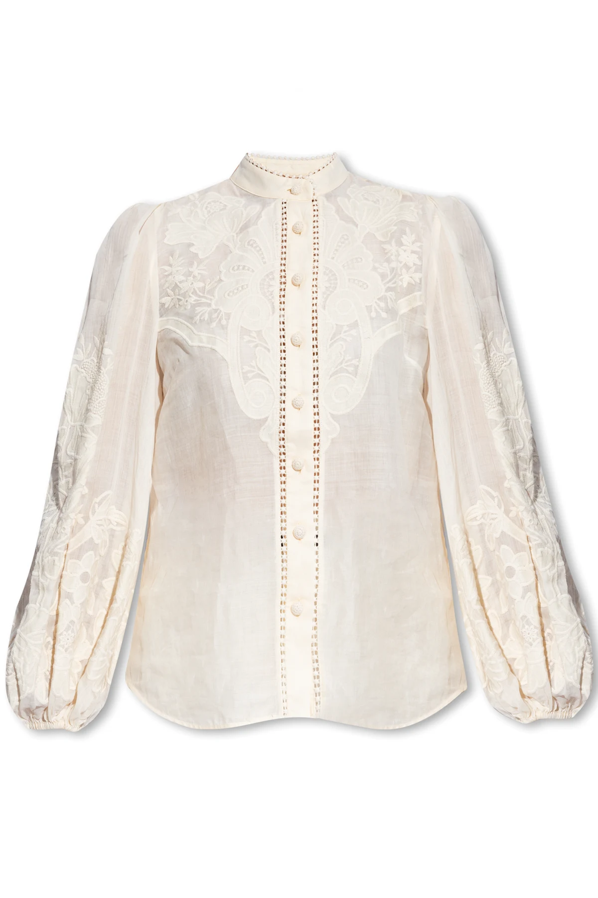 Leinenhemd mit Stehkragen