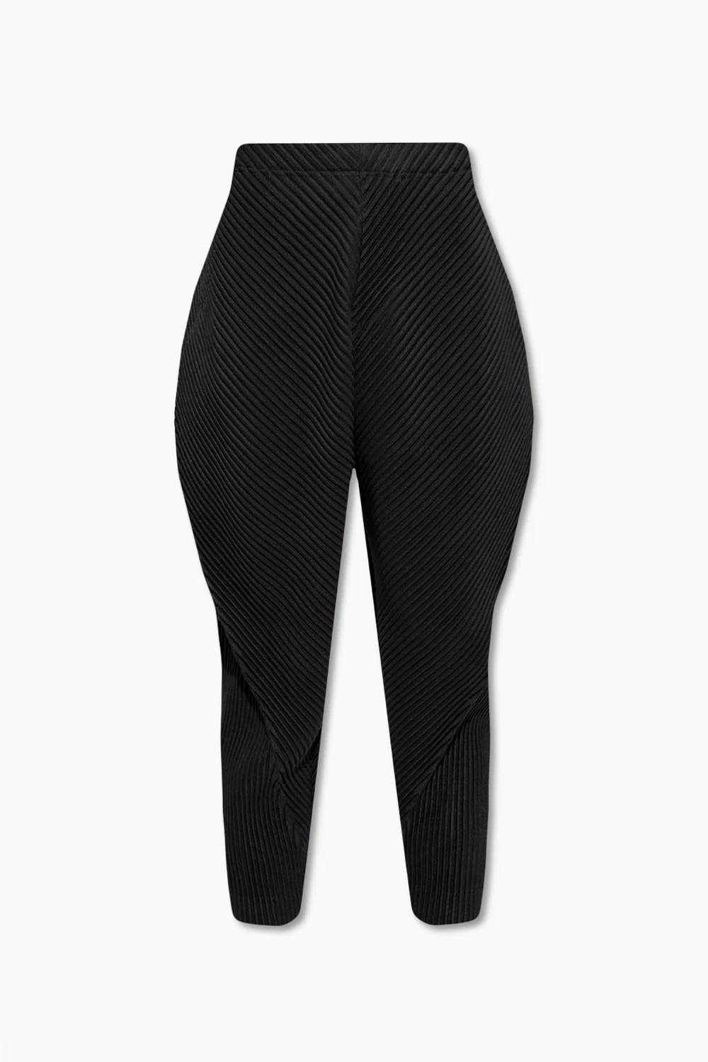 Prążkowane spodnie z szerokimi nogawkami