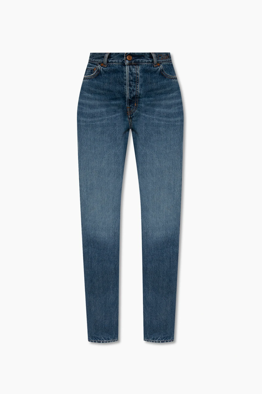 High-waisted jeans