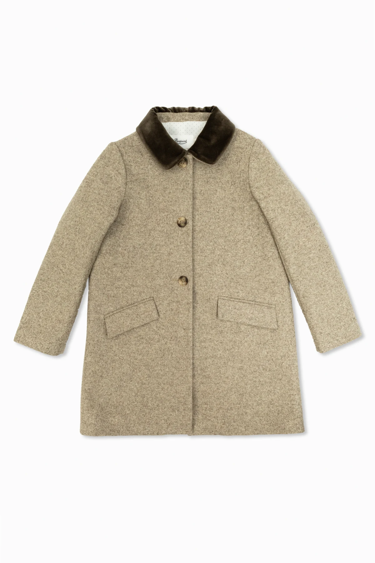 Coat with velvet collar