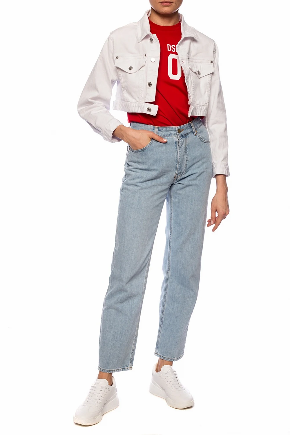 Printed cropped jacket