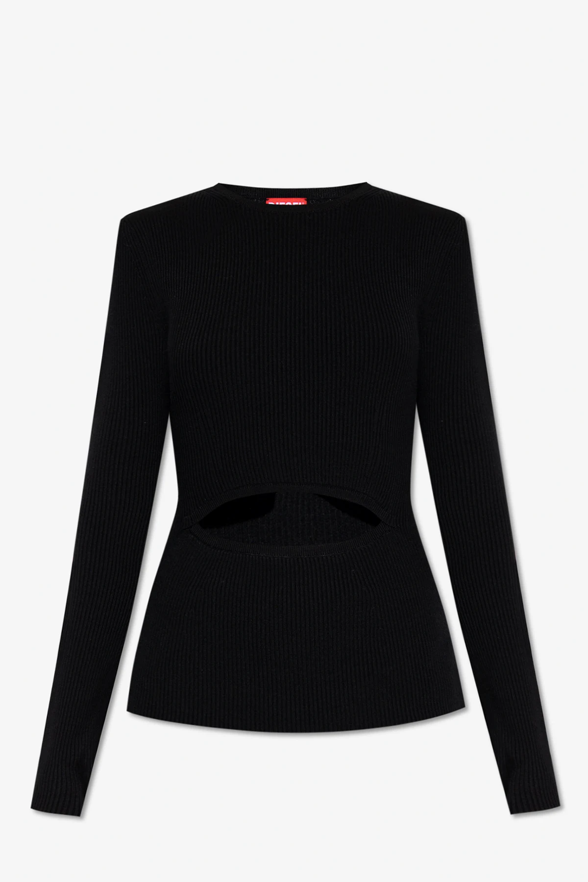 BLACK ‘M-PERIS’ ribbed top