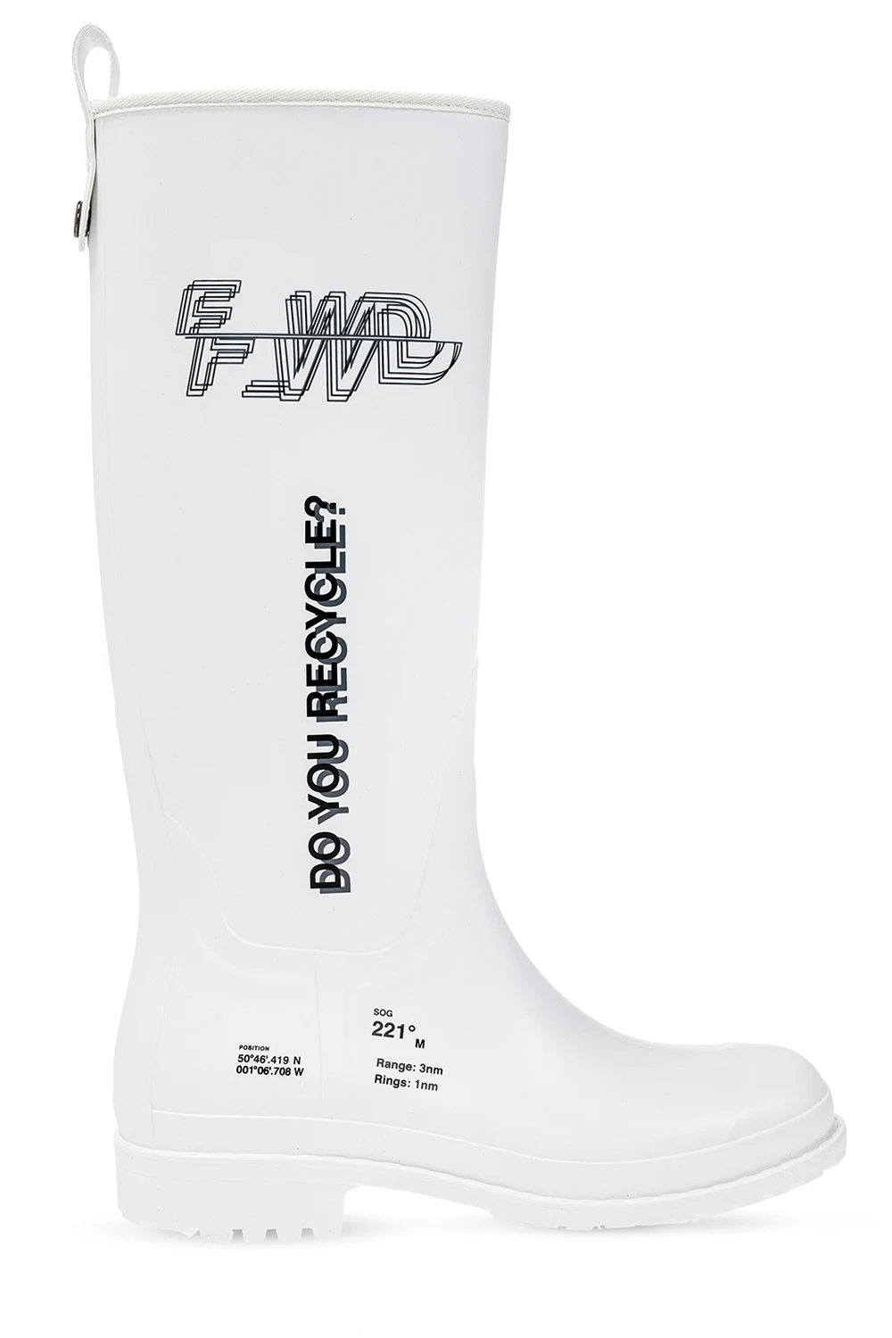 Branded rain boots