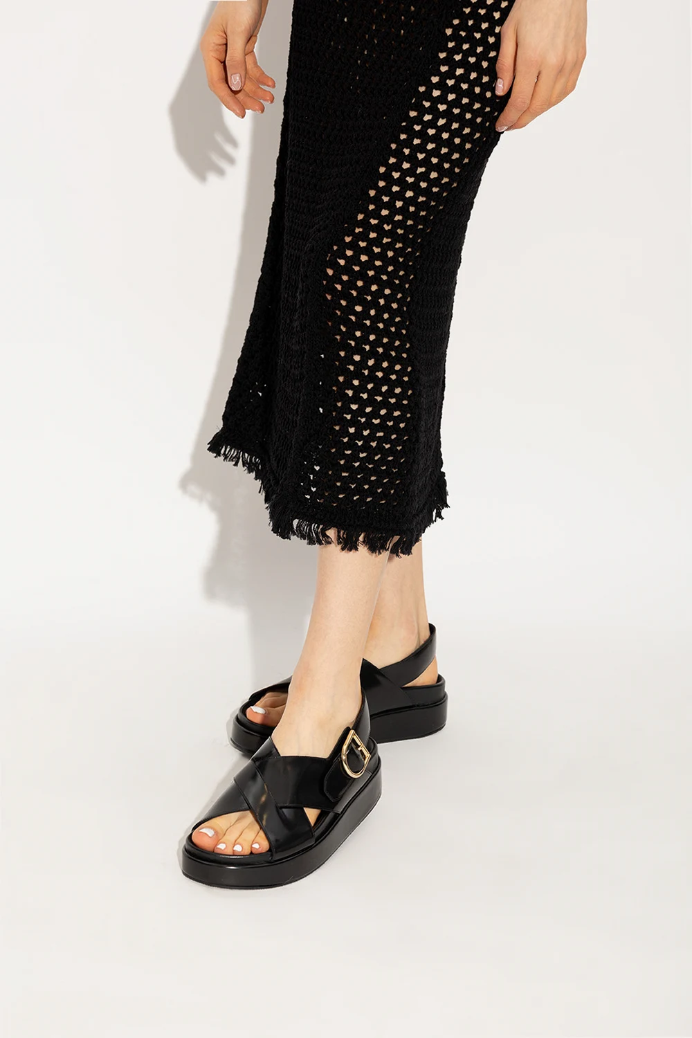 Leather platform sandals