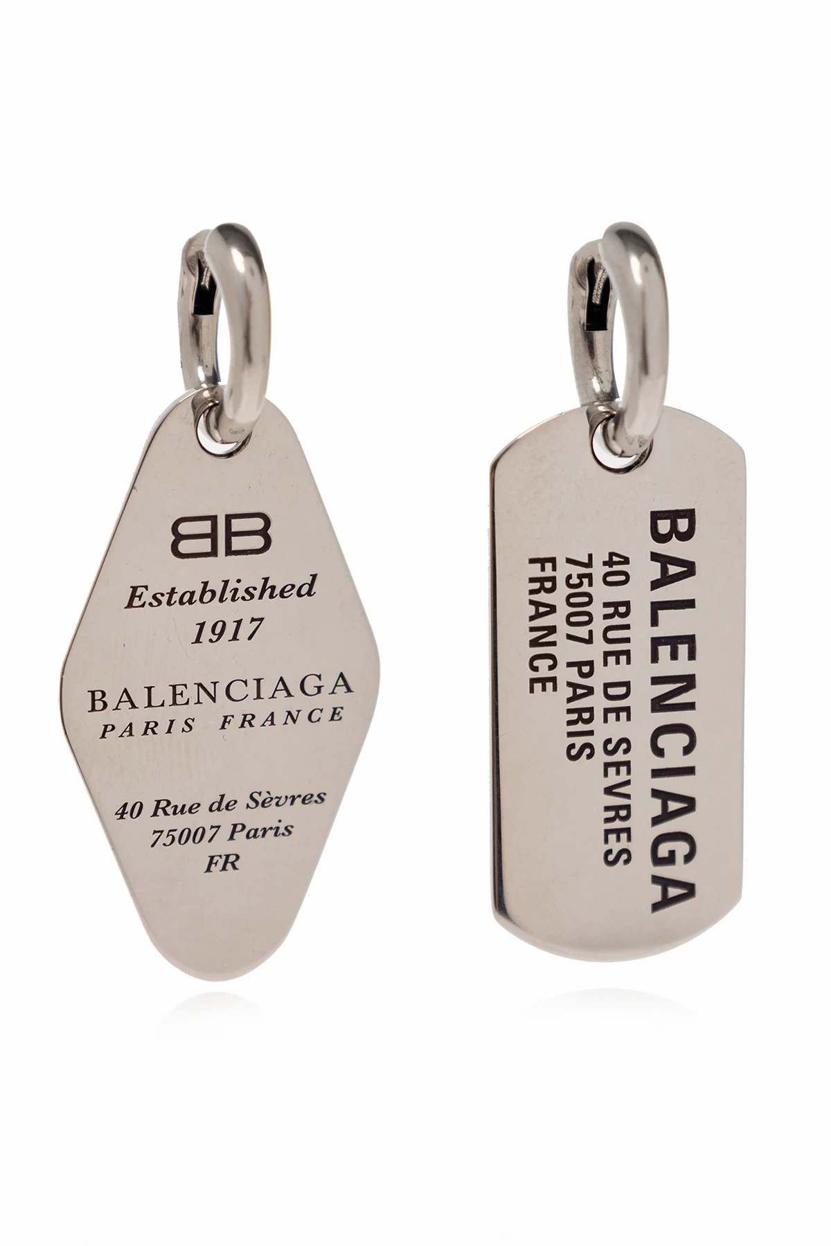 Brass earrings with logo