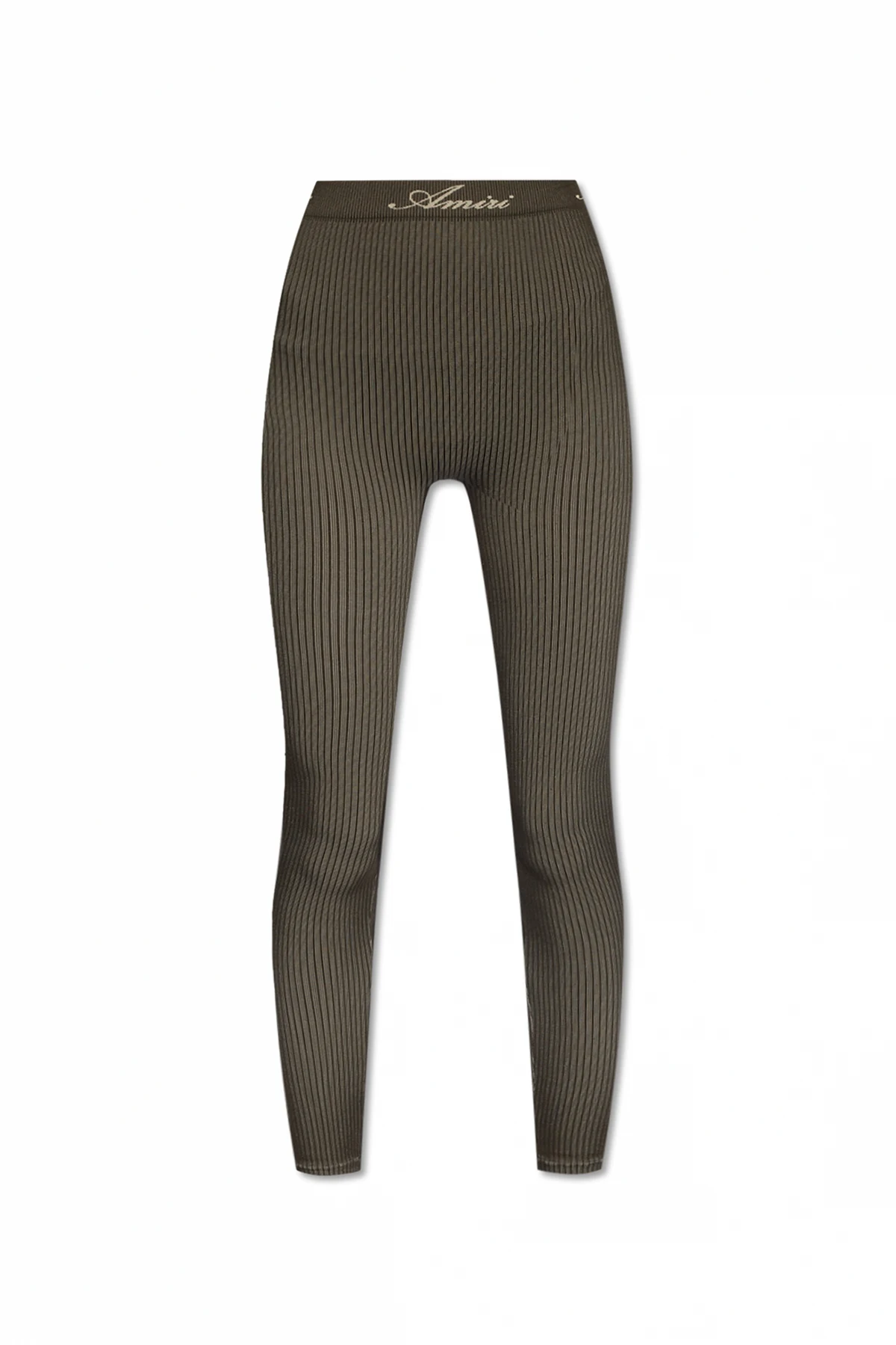 Ribbed leggings with logo