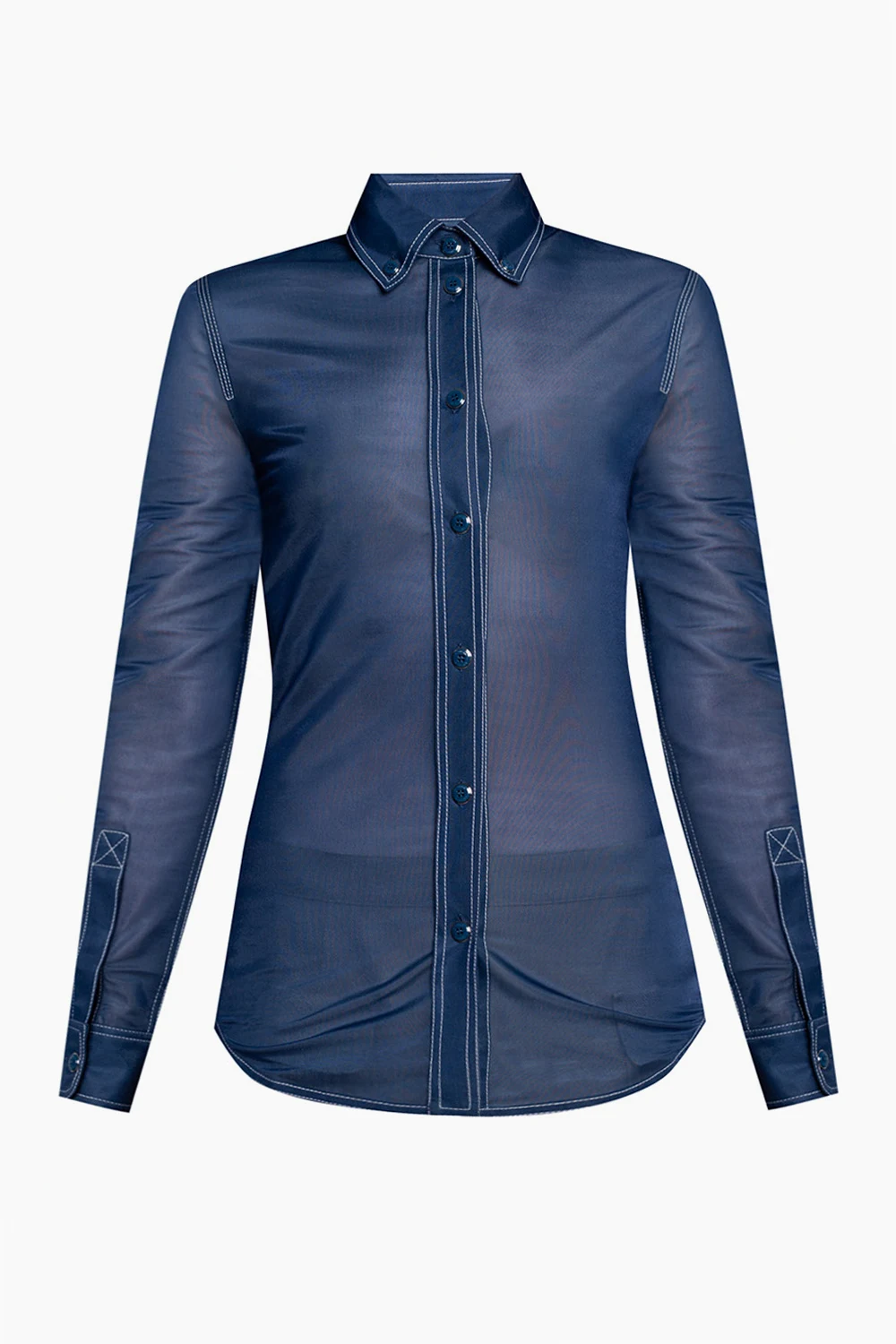 Shirt with contrast stitching