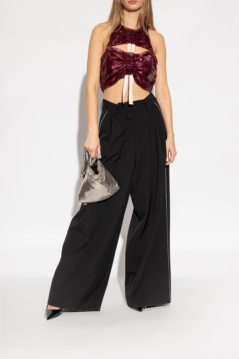 Leather stiletto pumps