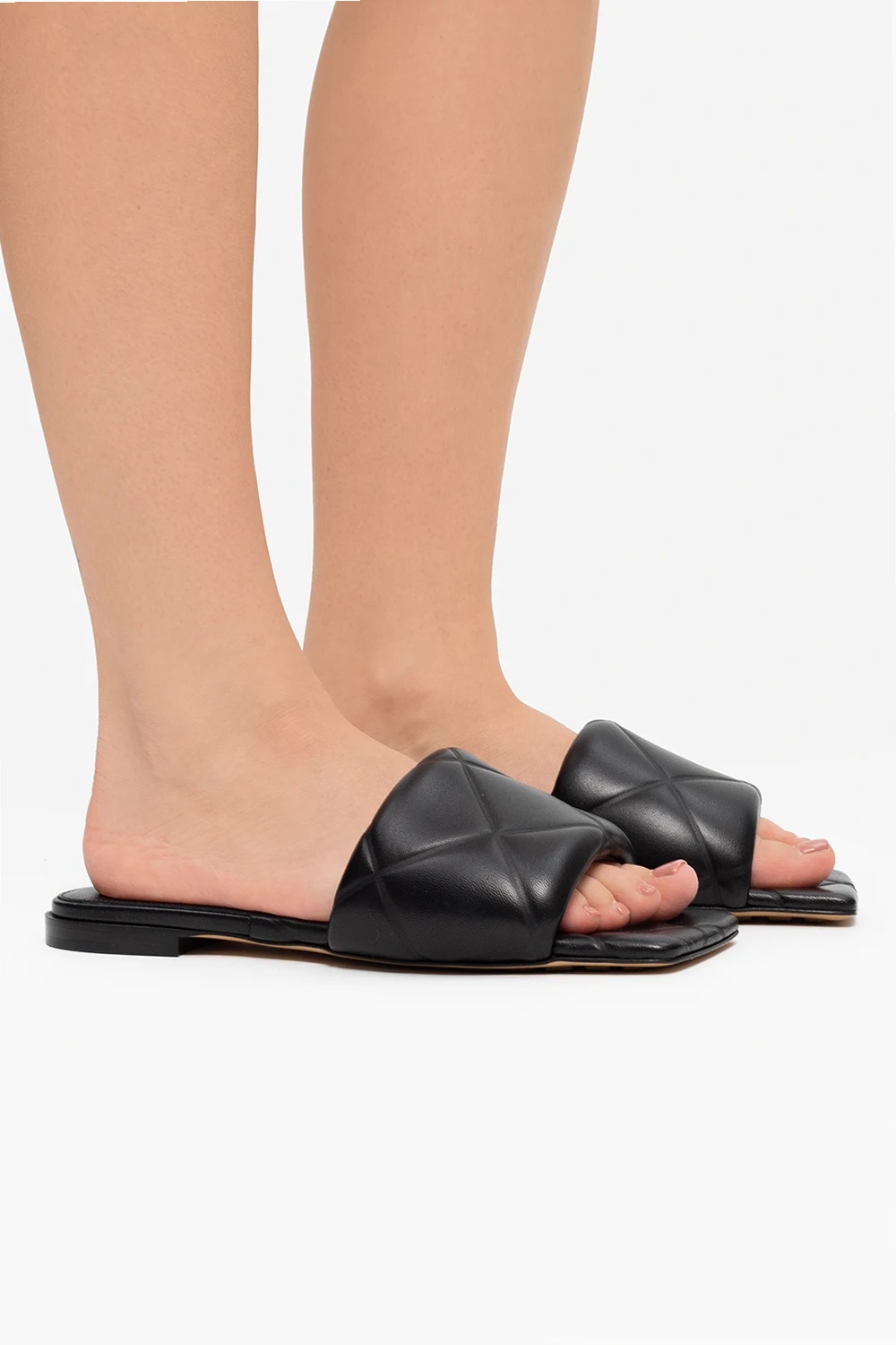 ‘The Rubber Lido’ leather slides