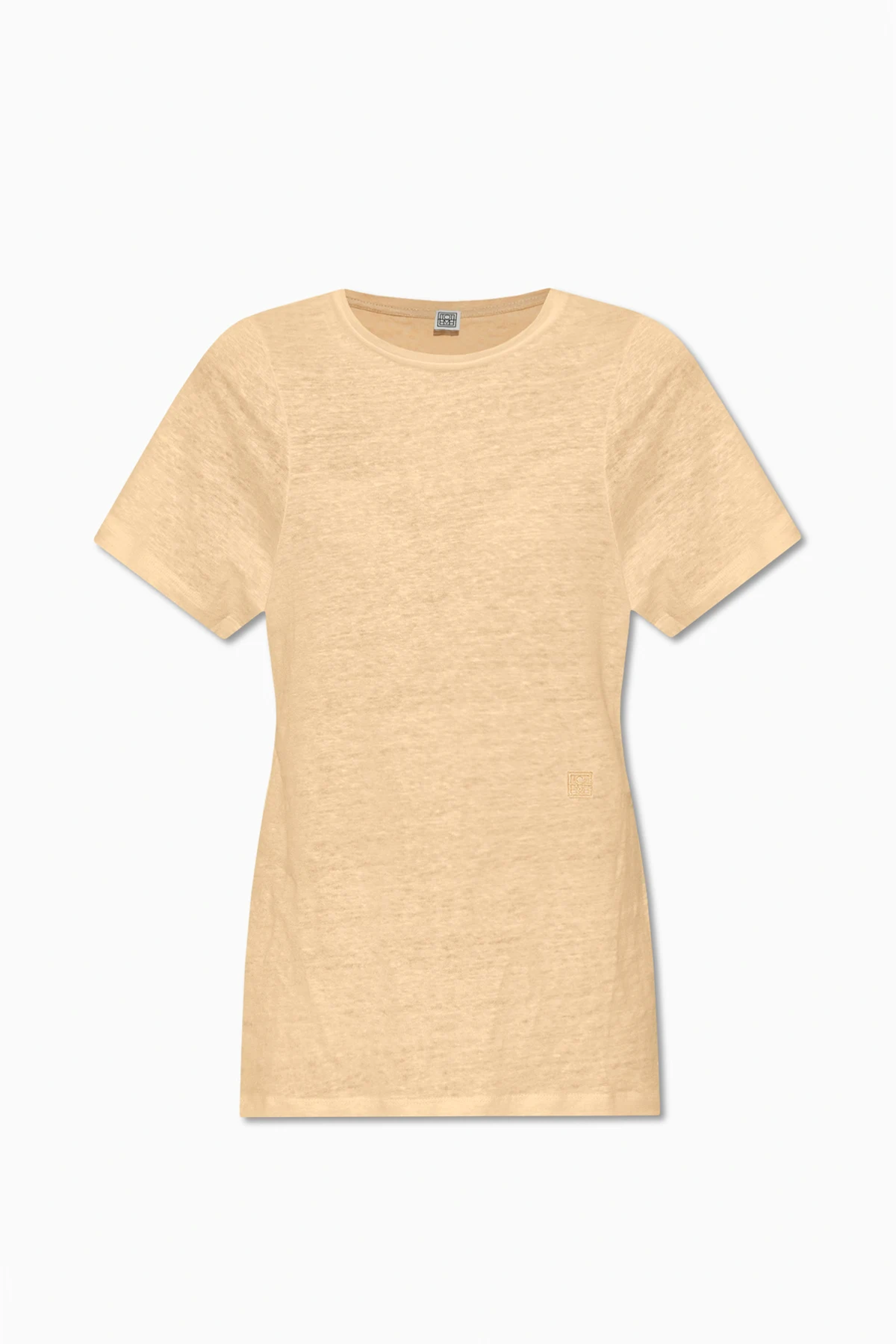 Lniany t-shirt z logo