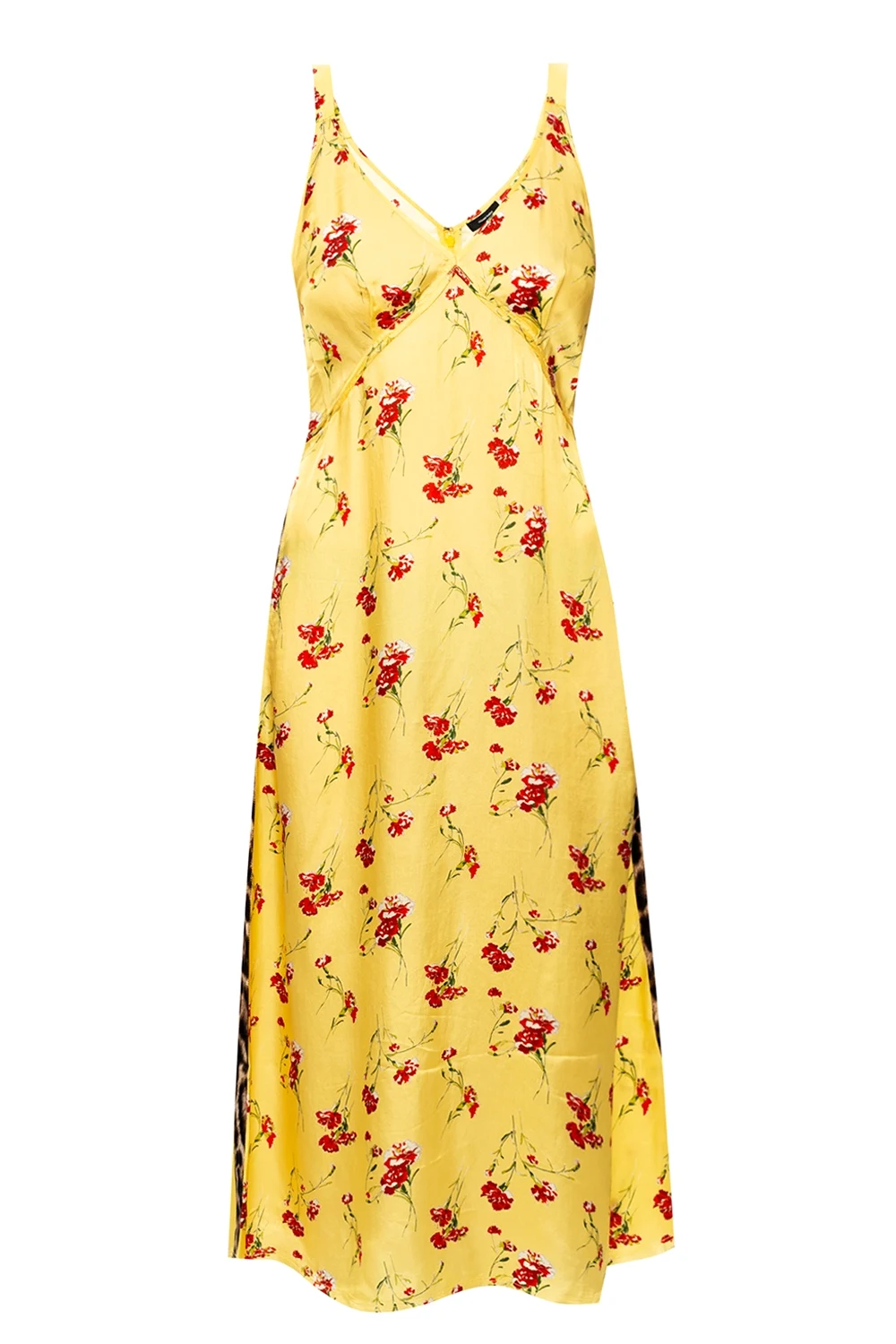 Sukienka na ramiączkach z surowym wykończeniem