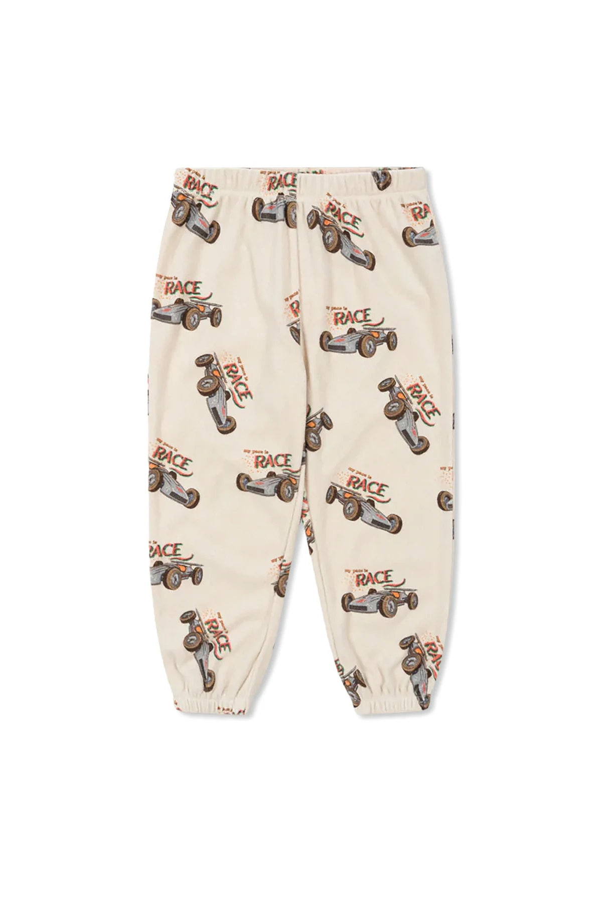 Pants with car motif