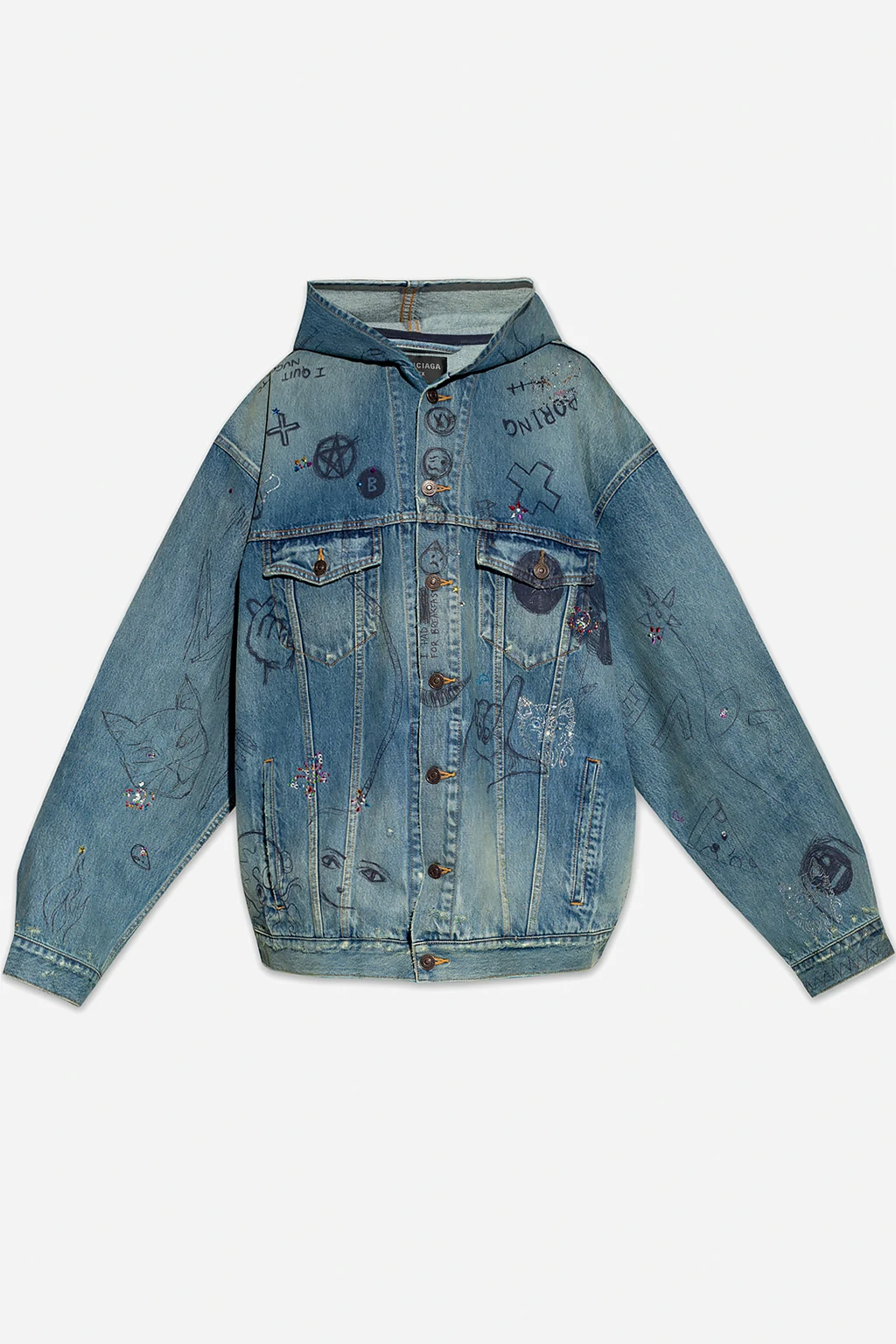 Hooded denim jacket