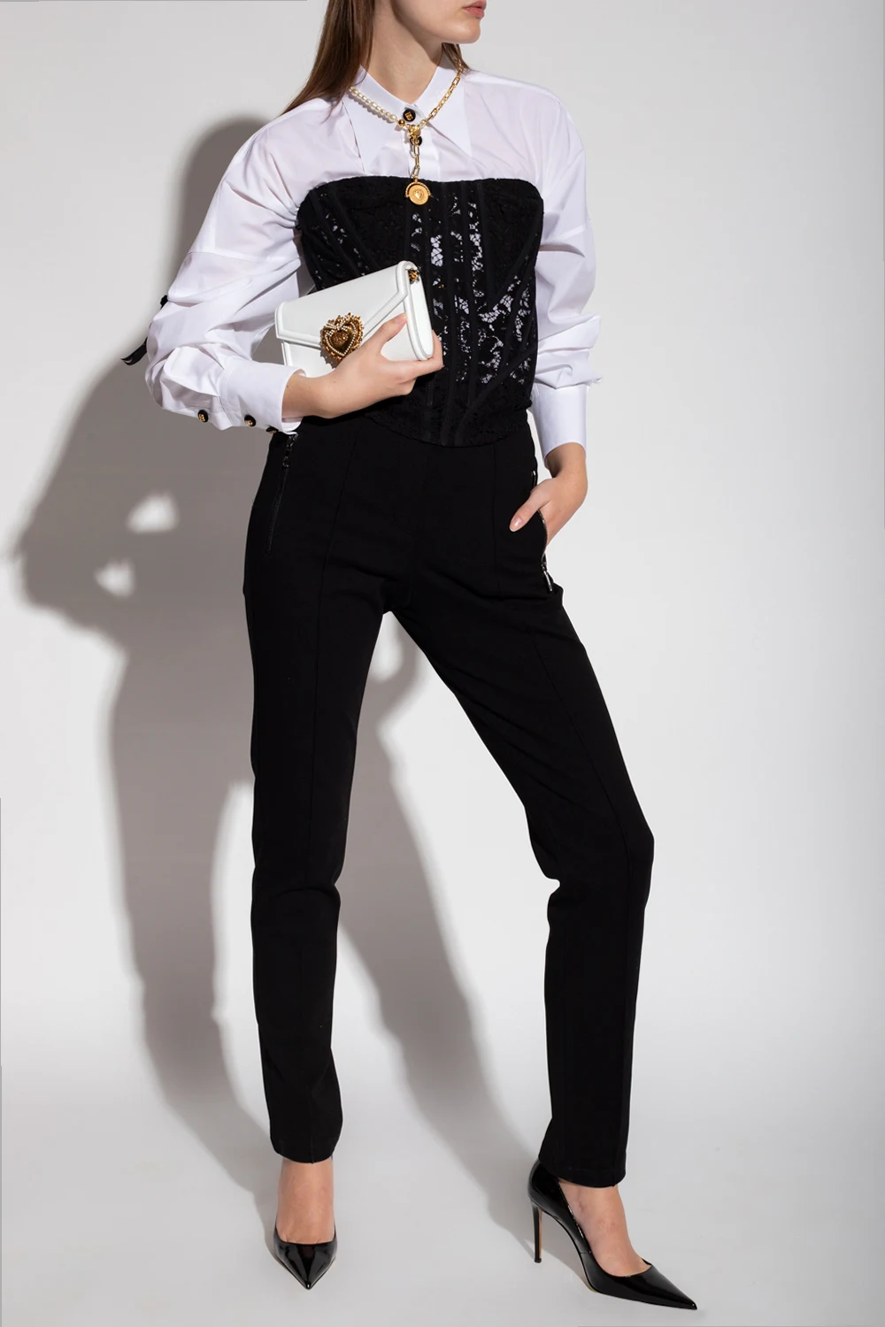 Shirt with sheer back