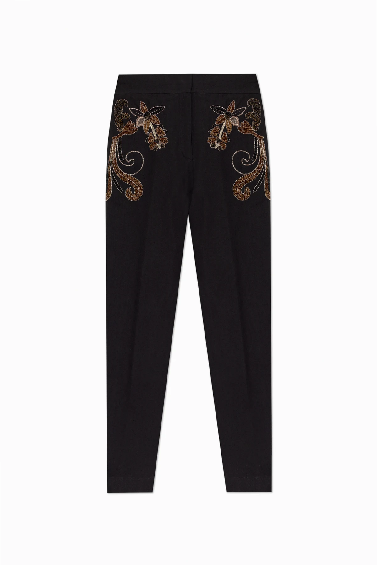 BLACK Pants with shimmering appliqués