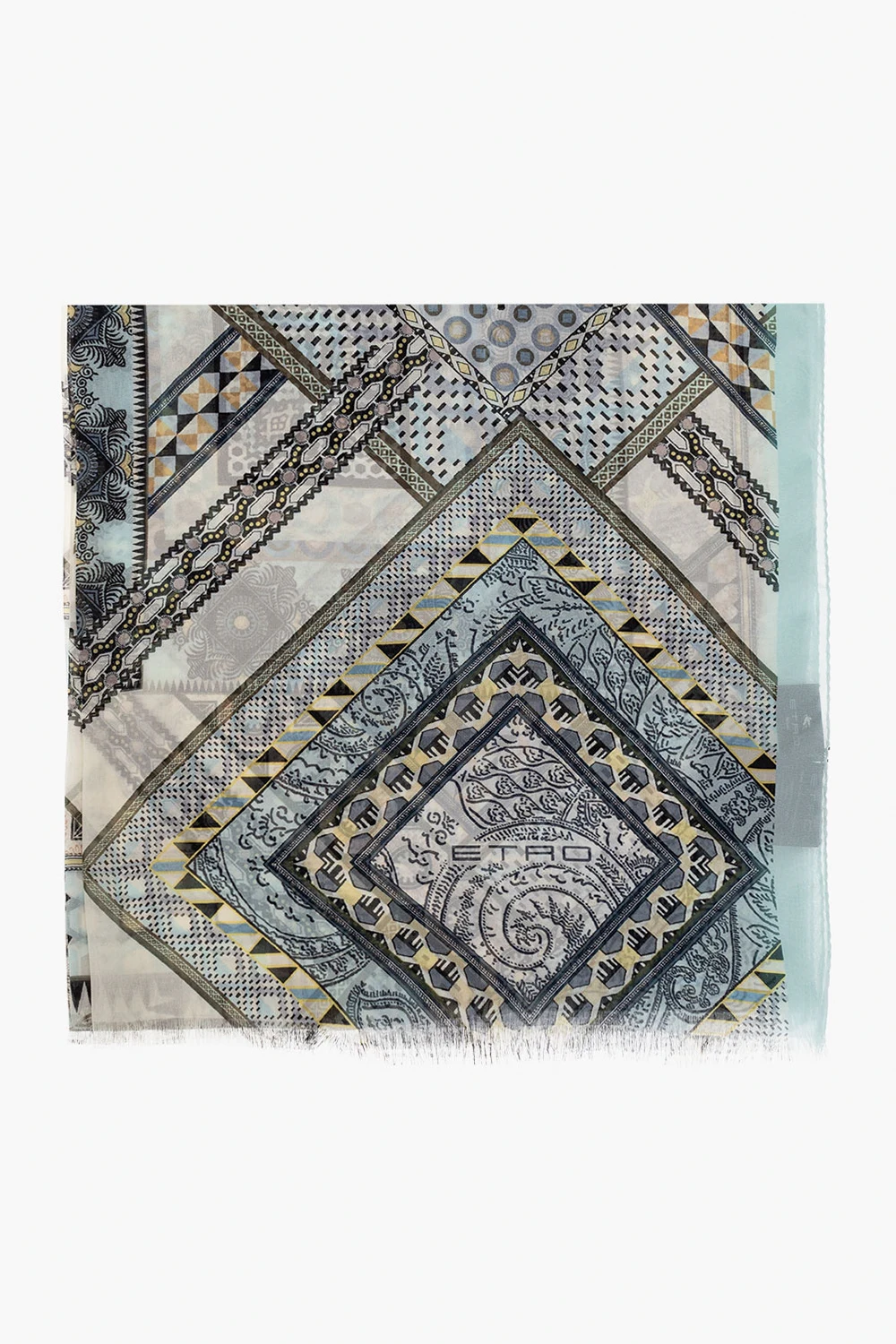 Silk scarf with geometrical pattern