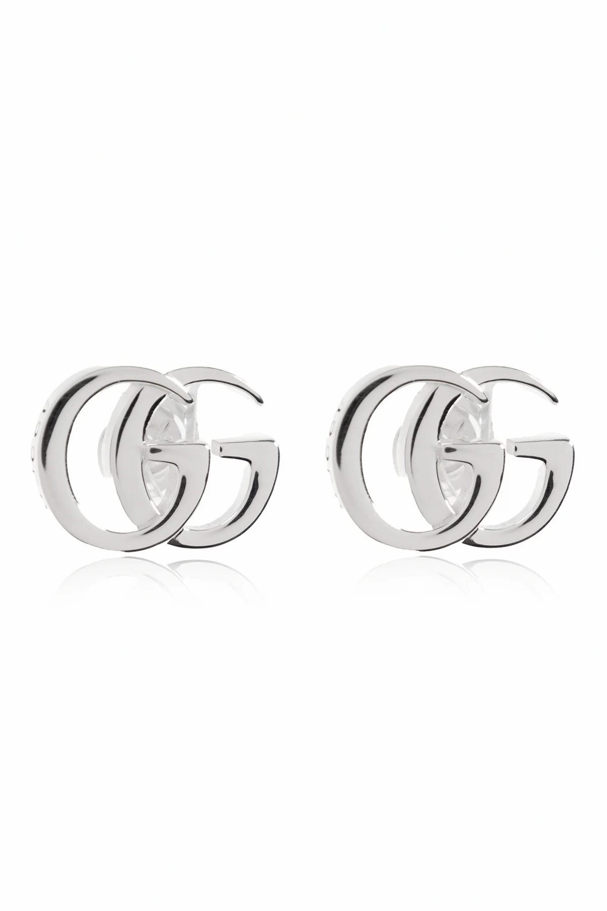 SILVER Silver logo-shaped earrings