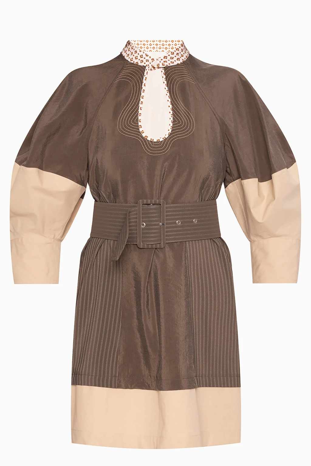 Dress with band collar
