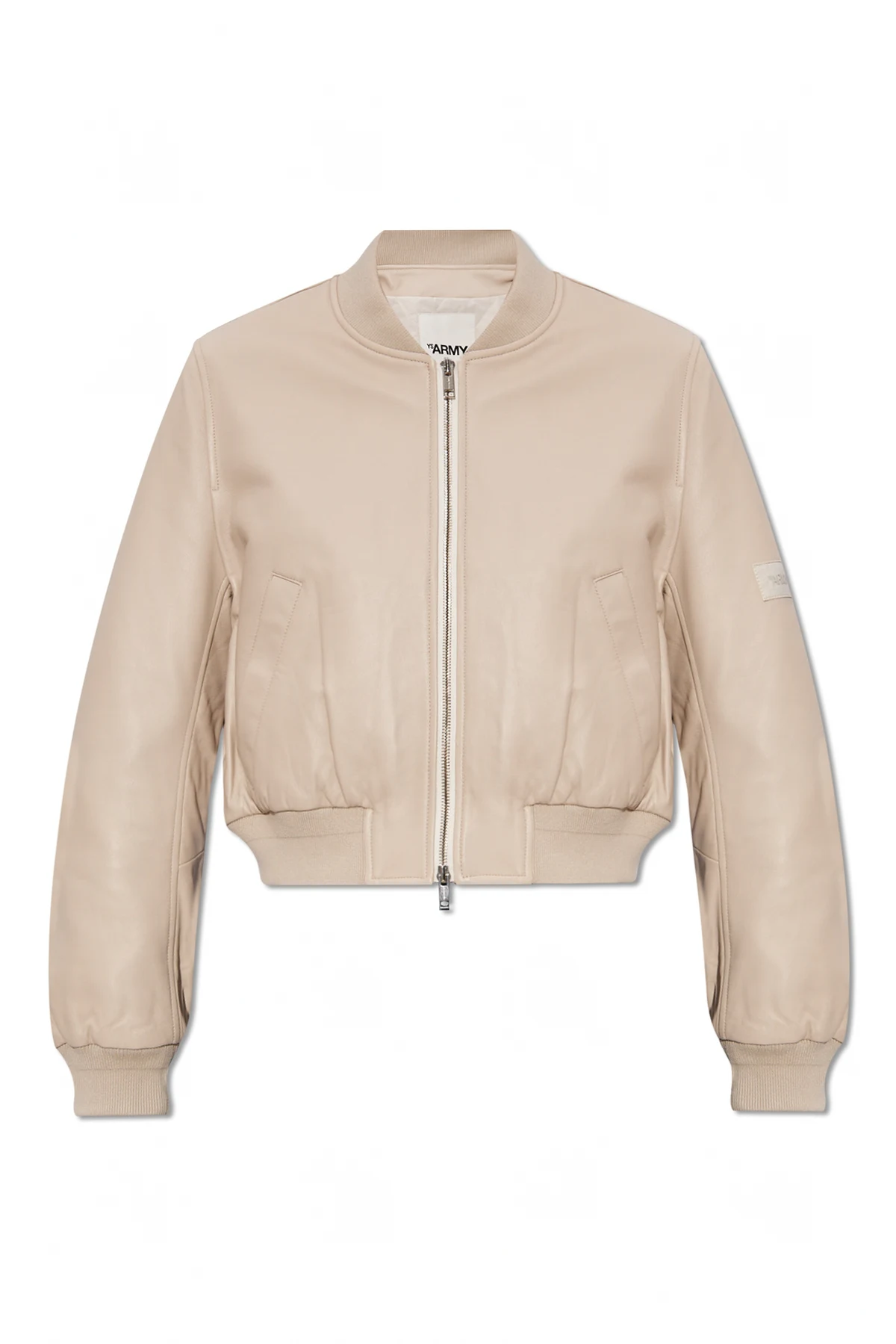 Leather bomber jacket