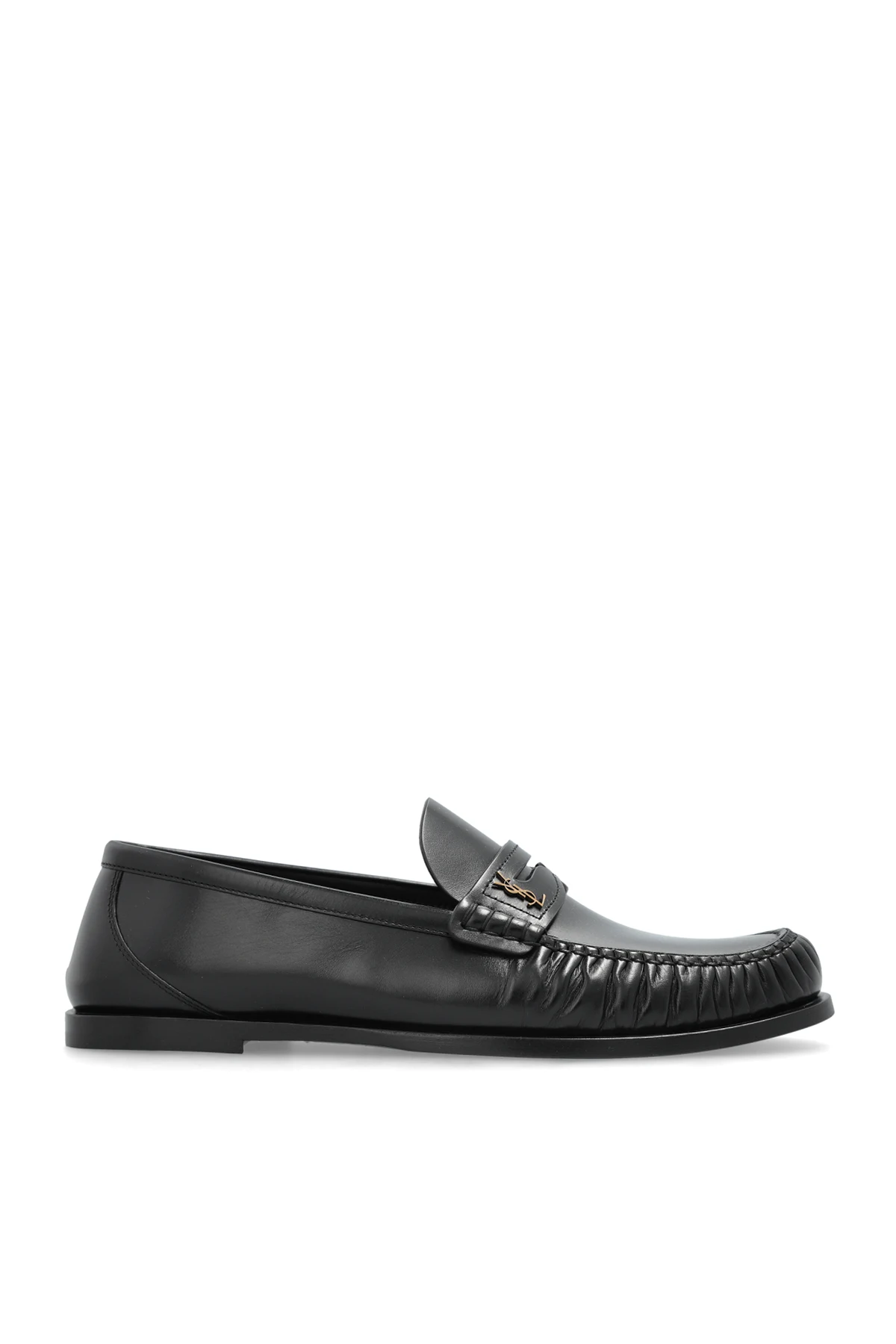 BLACK Leather shoes type loafers