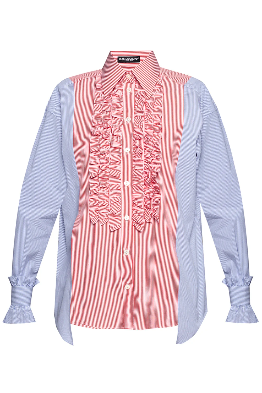 Patterned shirt with ruffles