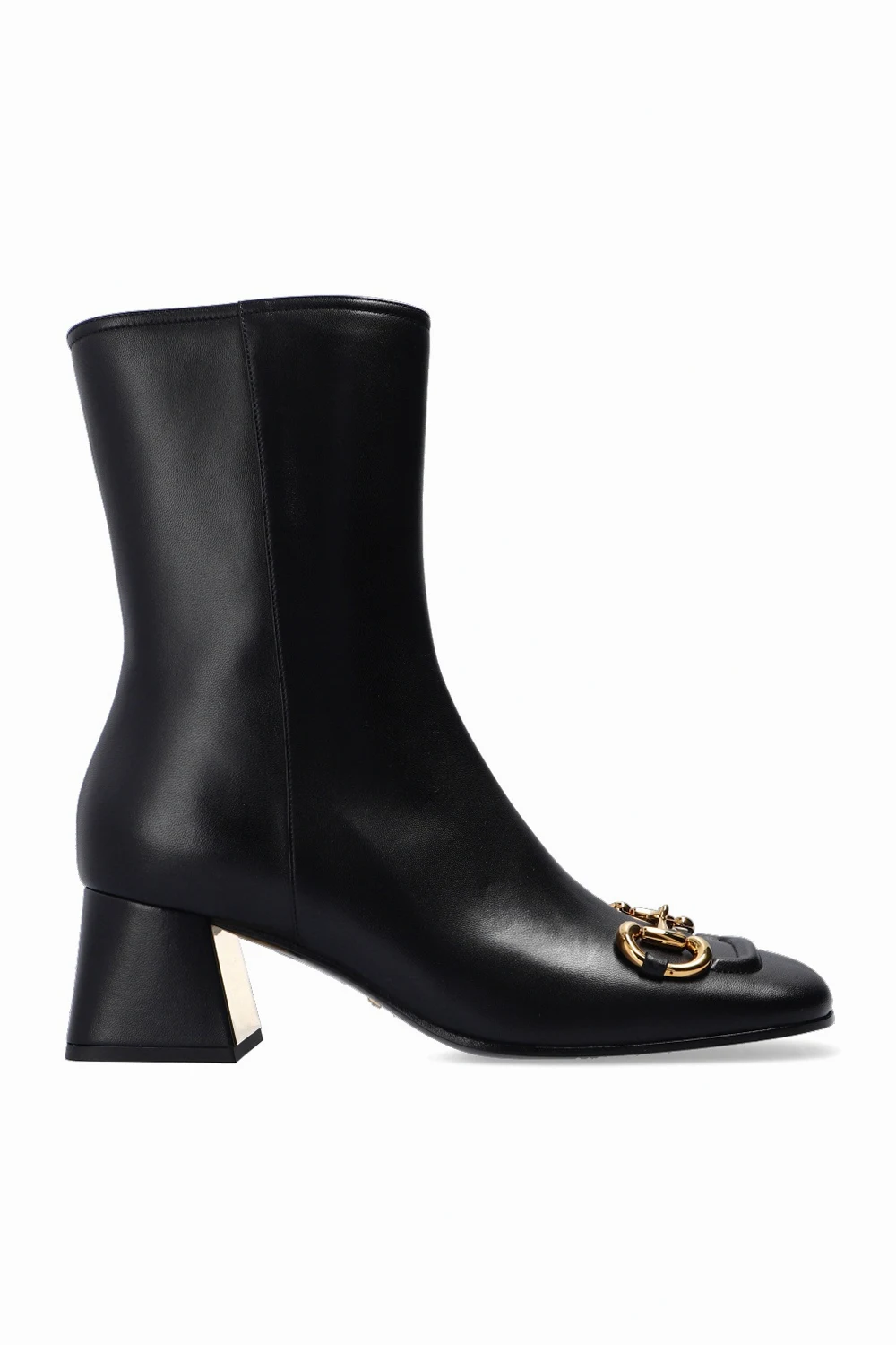 Heeled ankle boots with horsebit