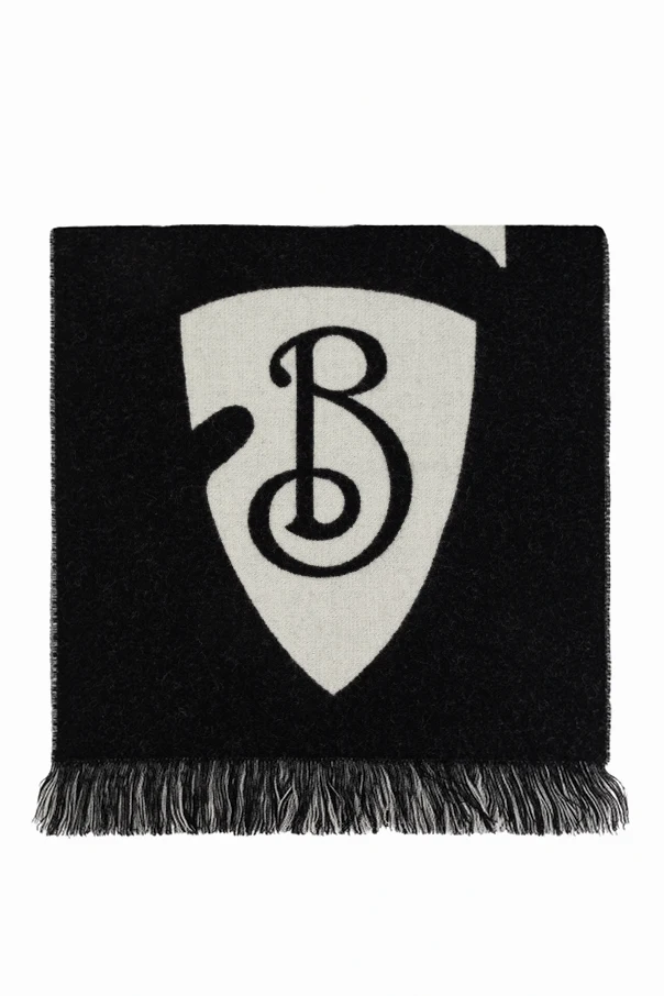 SCHWARZ Wollschal mit Logo