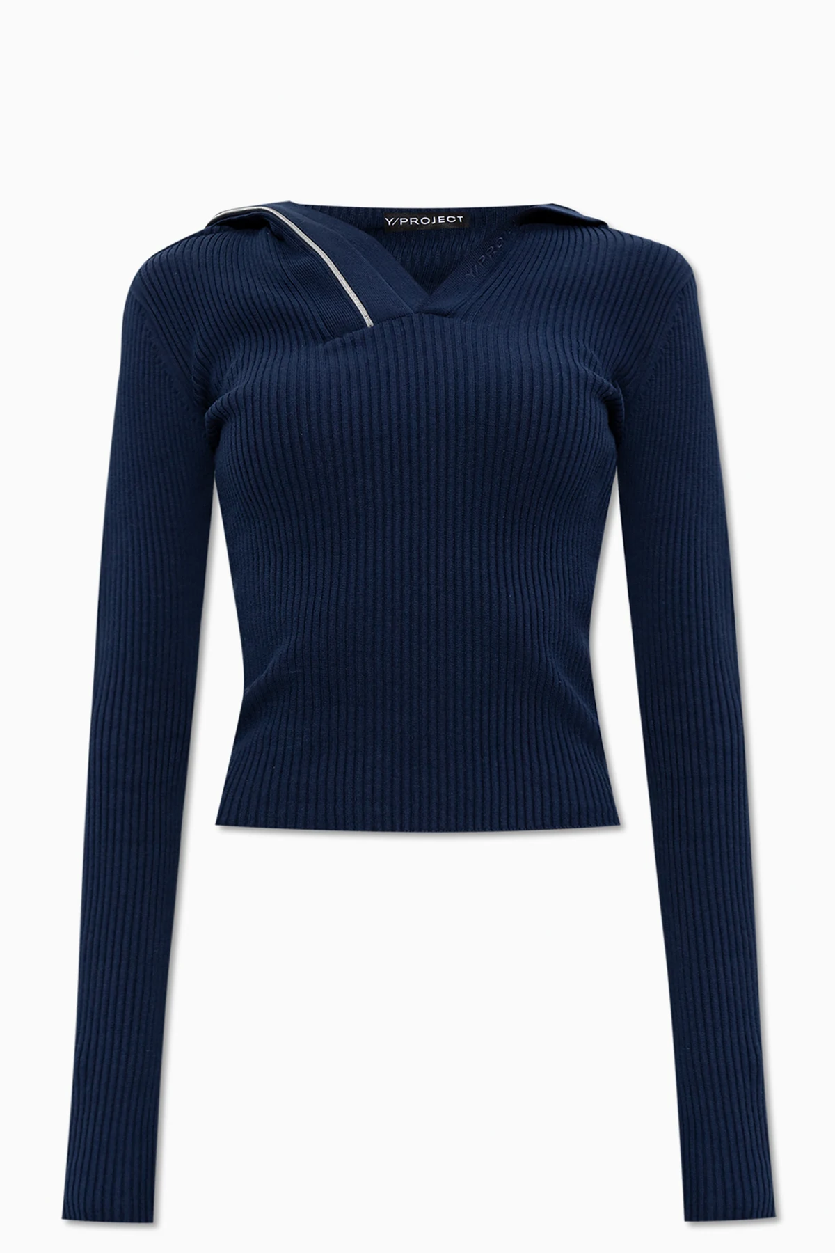 NAVY BLUE Ribbed Top