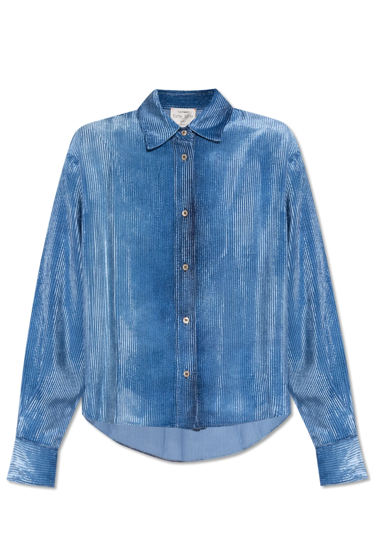 Prążkowana koszula o aksamitnym wykończeniu