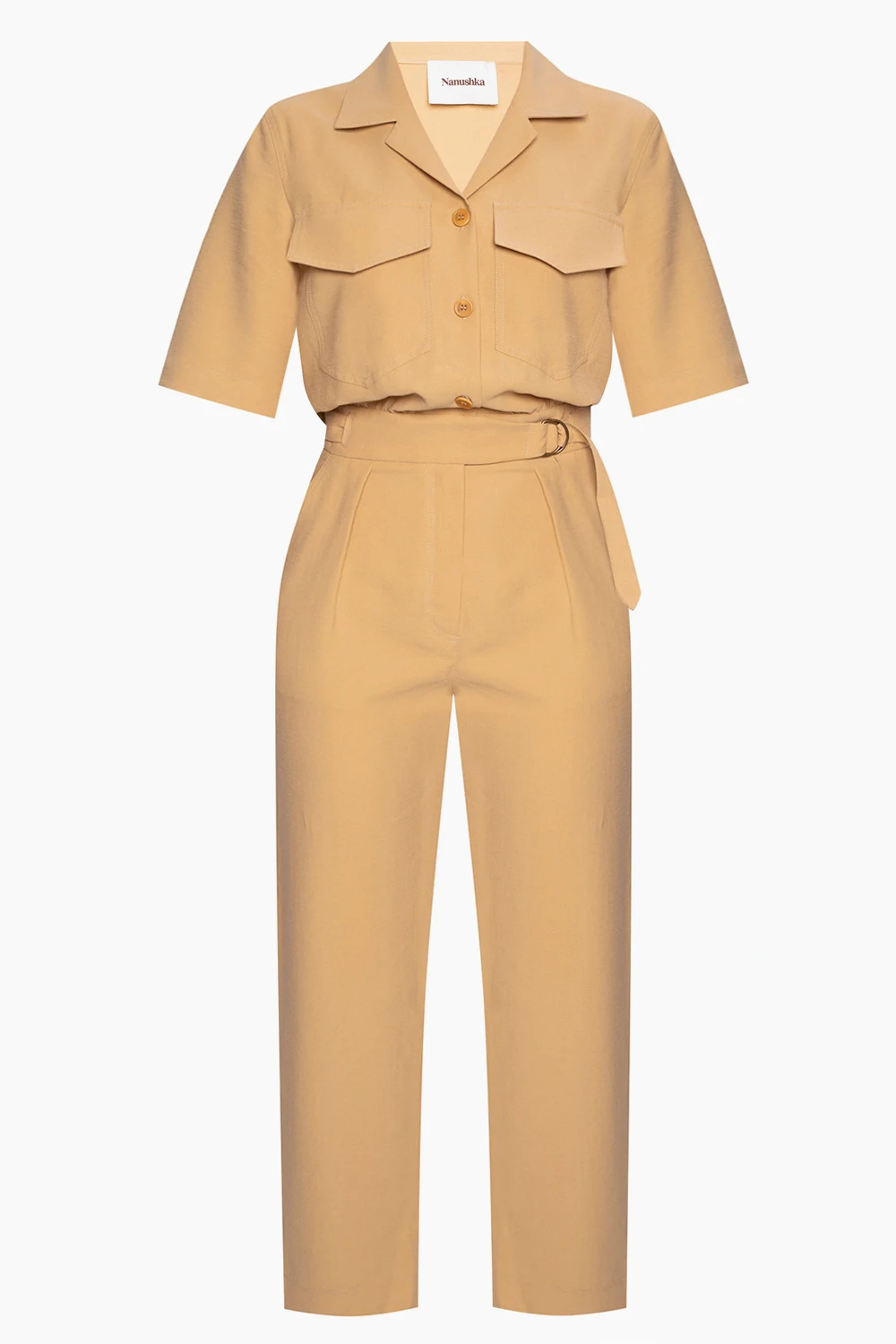 Jumpsuit with short sleeves