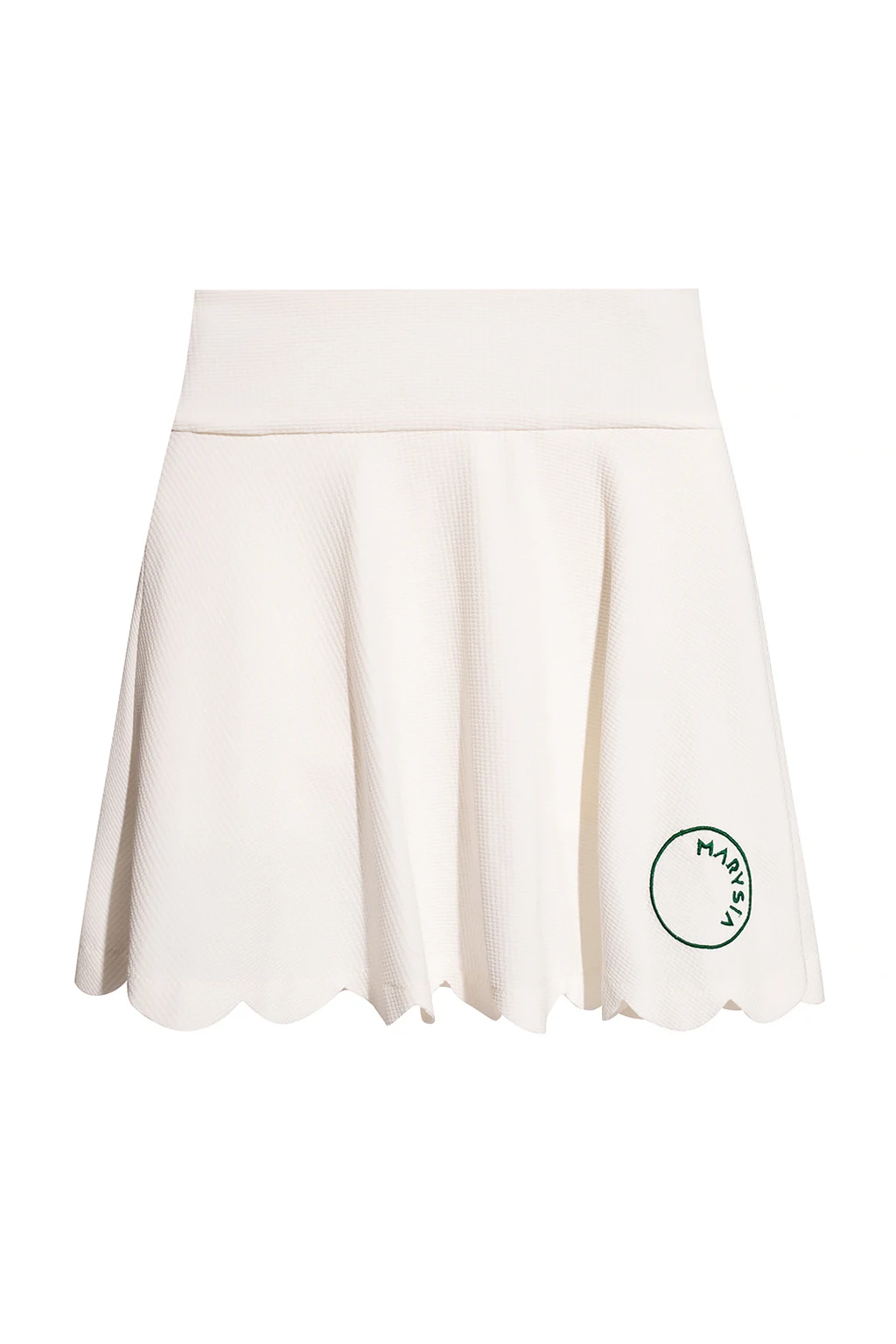 Skirt-overlay trousers with logo